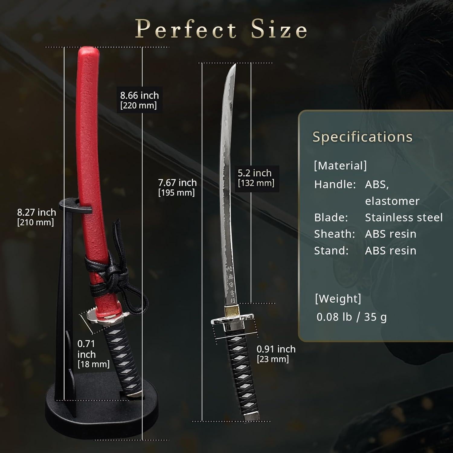 Mini espada katana samurái Wablade Date Masamune 21 cm abridor cartas