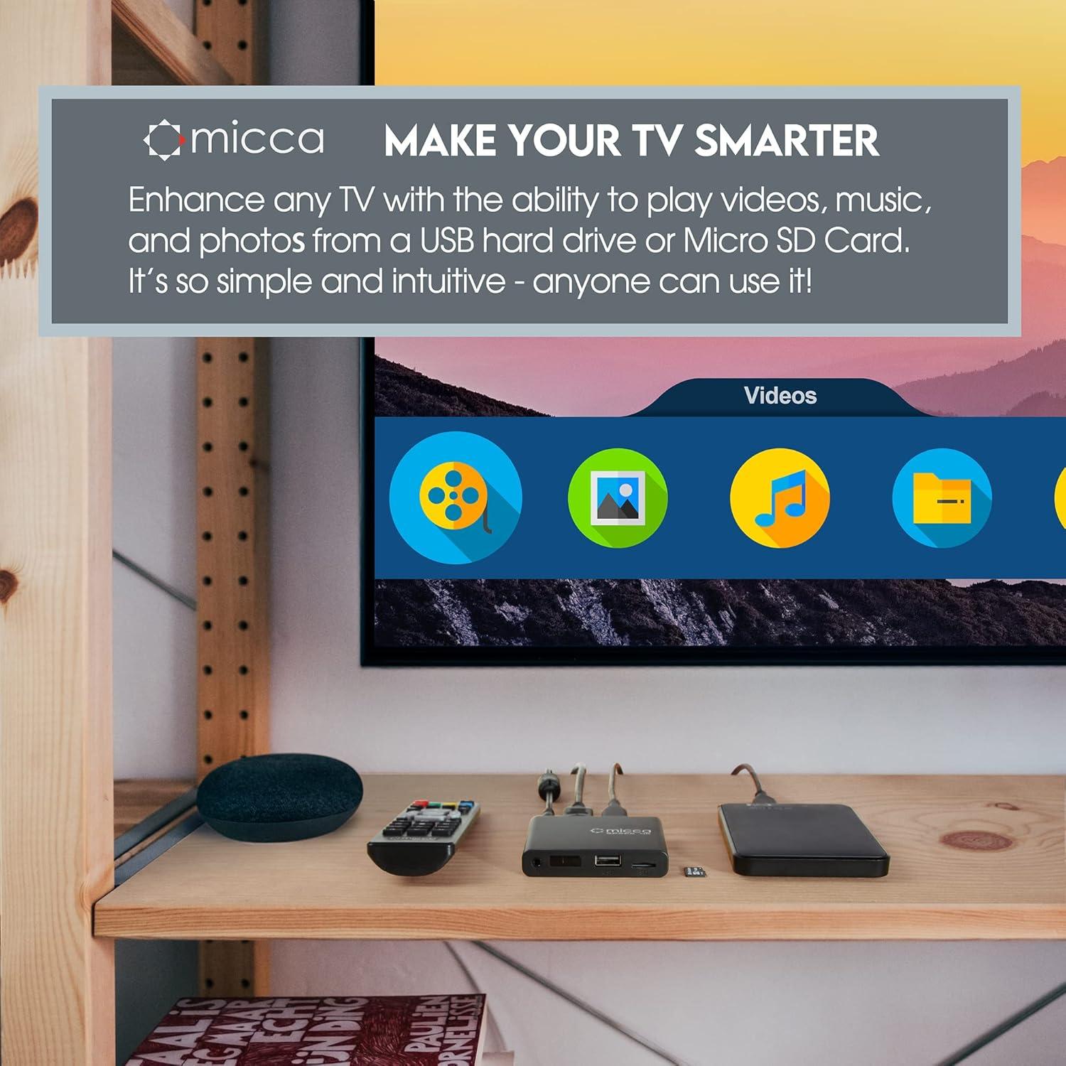 Micca G3 Reproductor Multimedia 2K Quad-HD USB y MicroSD