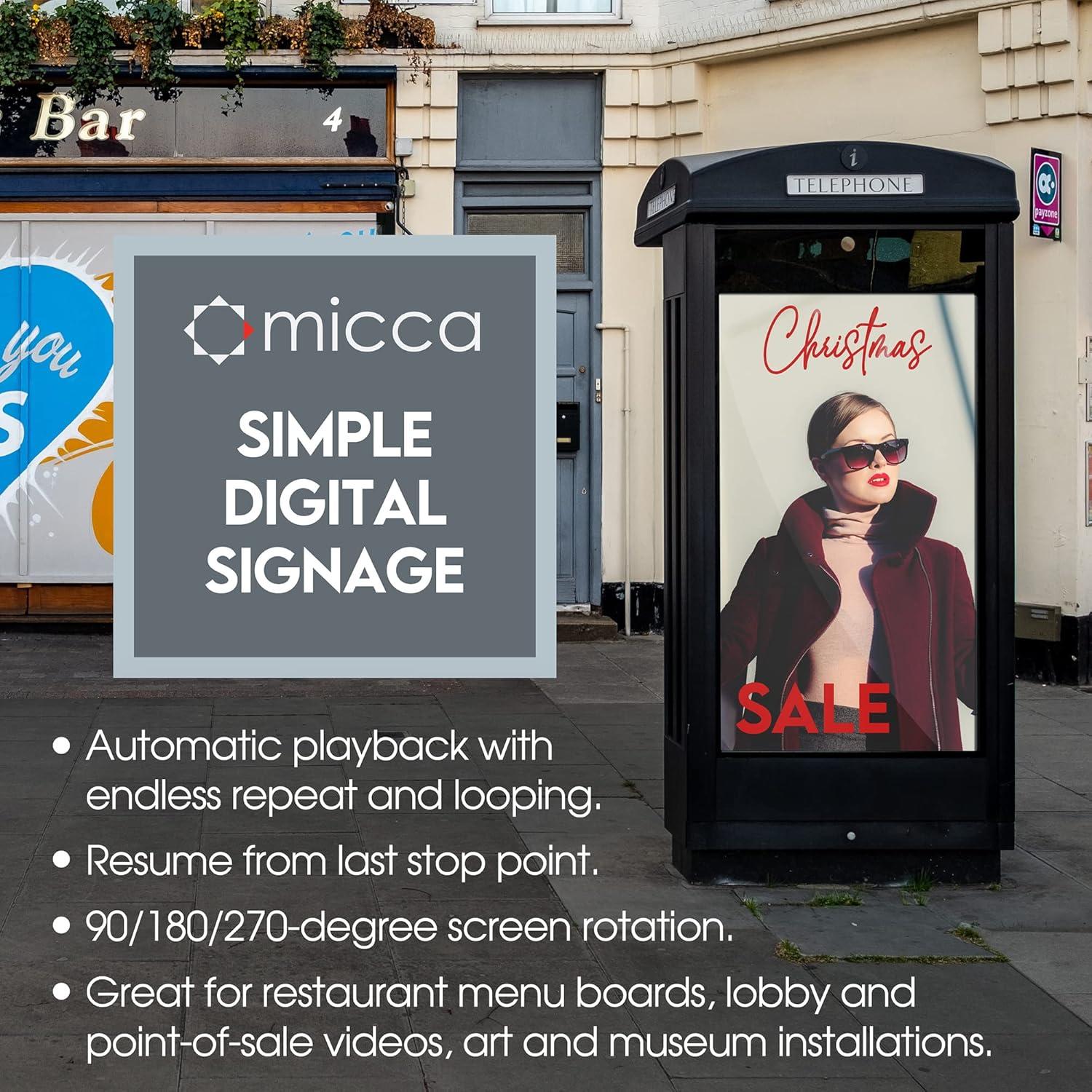 Micca G3 Reproductor Multimedia 2K Quad-HD USB y MicroSD