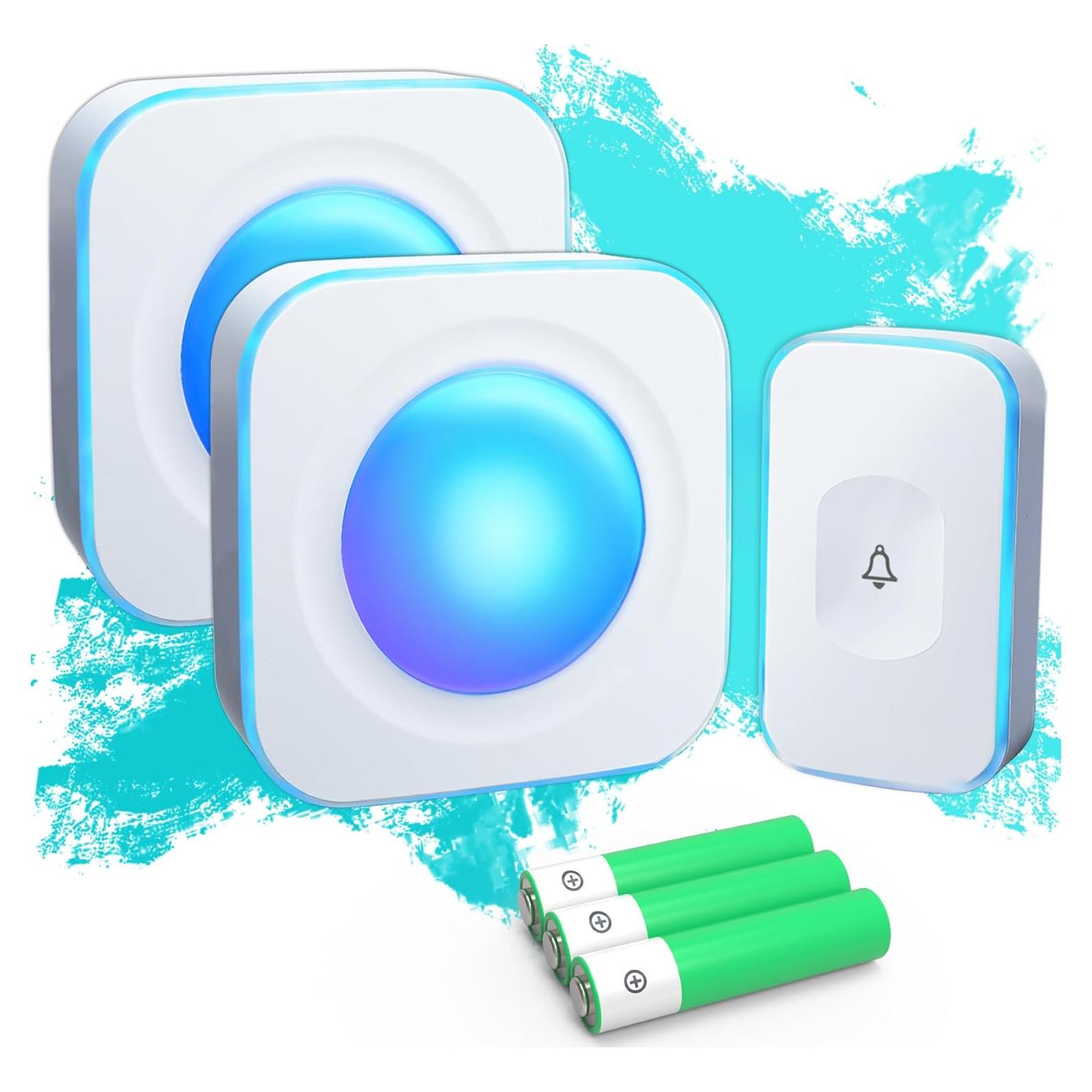 Timbres Inalámbricos JSIEEM con 2 Receptores y 1 Botón Táctil