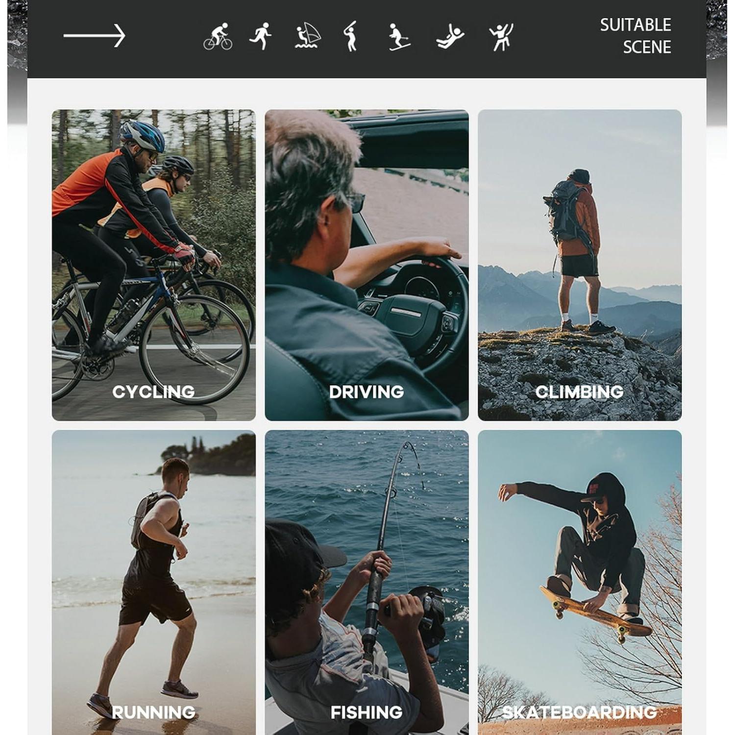 Gafas de Sol Polarizadas UV400 Unisex Adulto Tamaño Ajustable