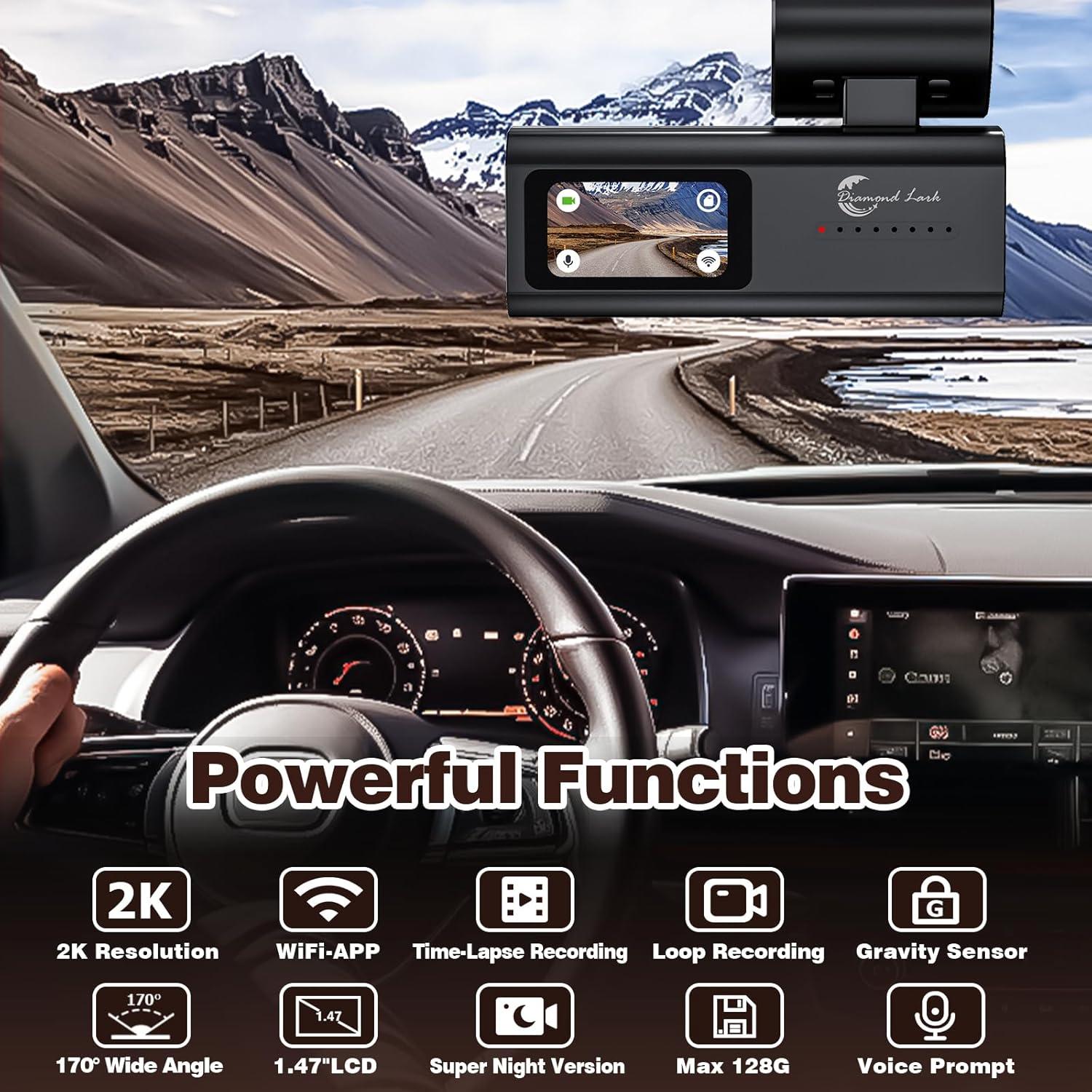 Cámara de tablero 2K Diamond Lark LF-J18 con WiFi y 32GB