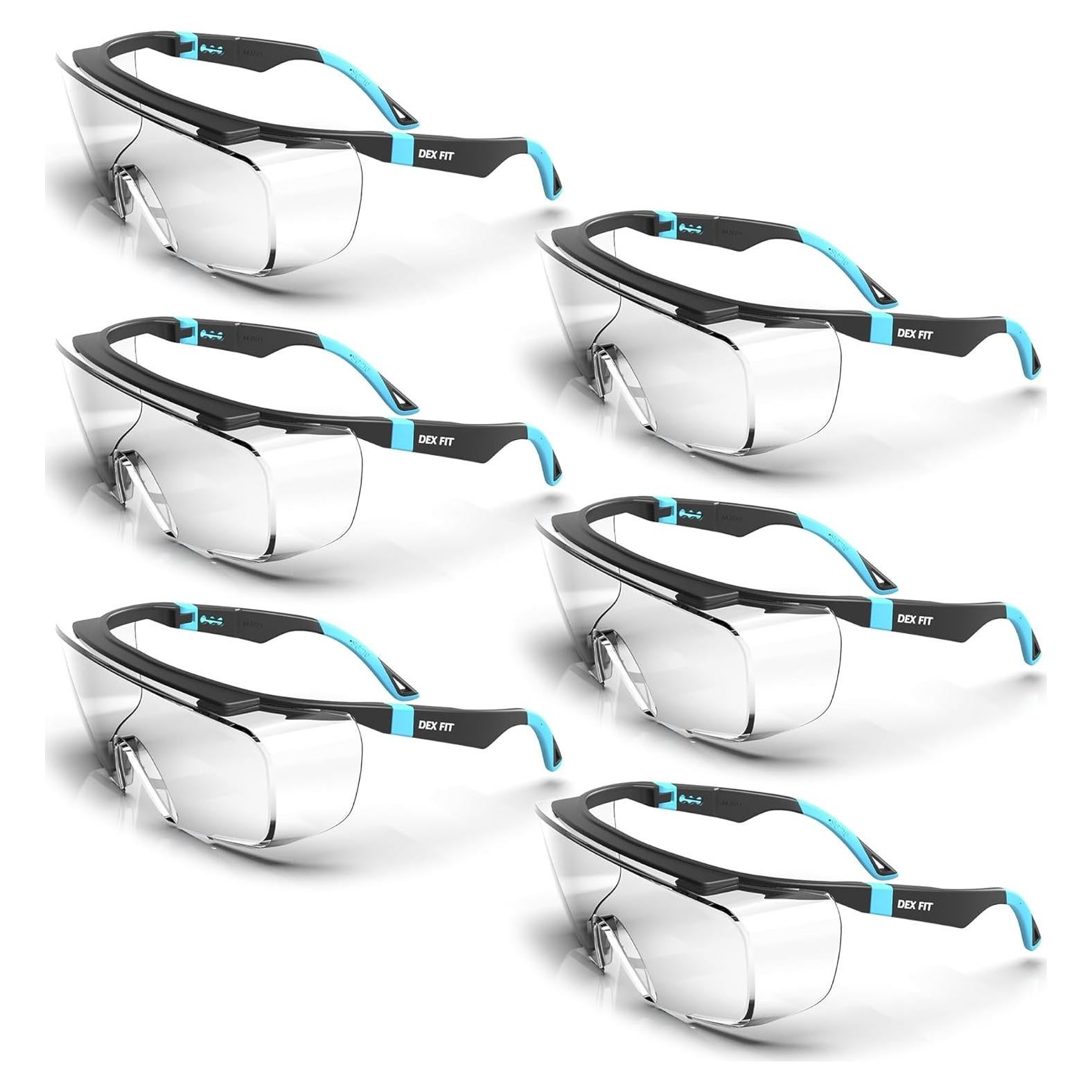 Gafas de Seguridad DEX FIT SG210 OTG, 6 Pares, Antifog UV385
