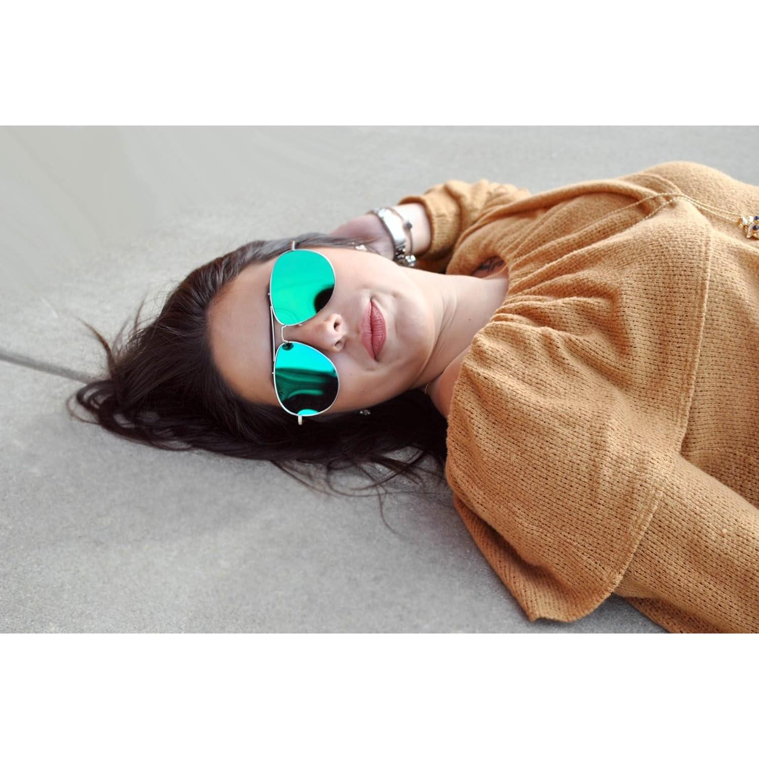 Gafas de sol aviador metalizadas para hombres y mujeres