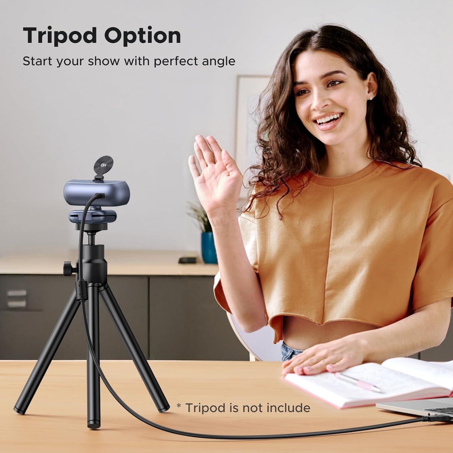 Cámara Web UGREEN 2K HD con Micrófono y Cubierta Privacidad