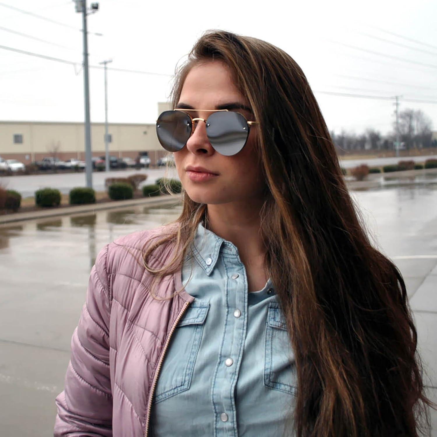 Gafas de Sol Aviador Metal Oro Espejo para Hombre y Mujer