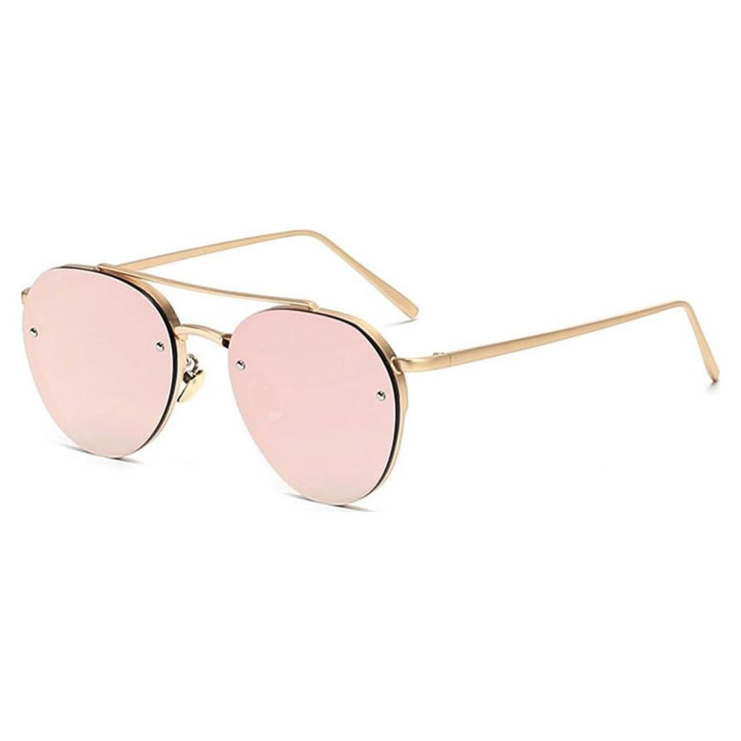 Gafas de Sol Aviador Metal Oro Espejo Rosa Moda