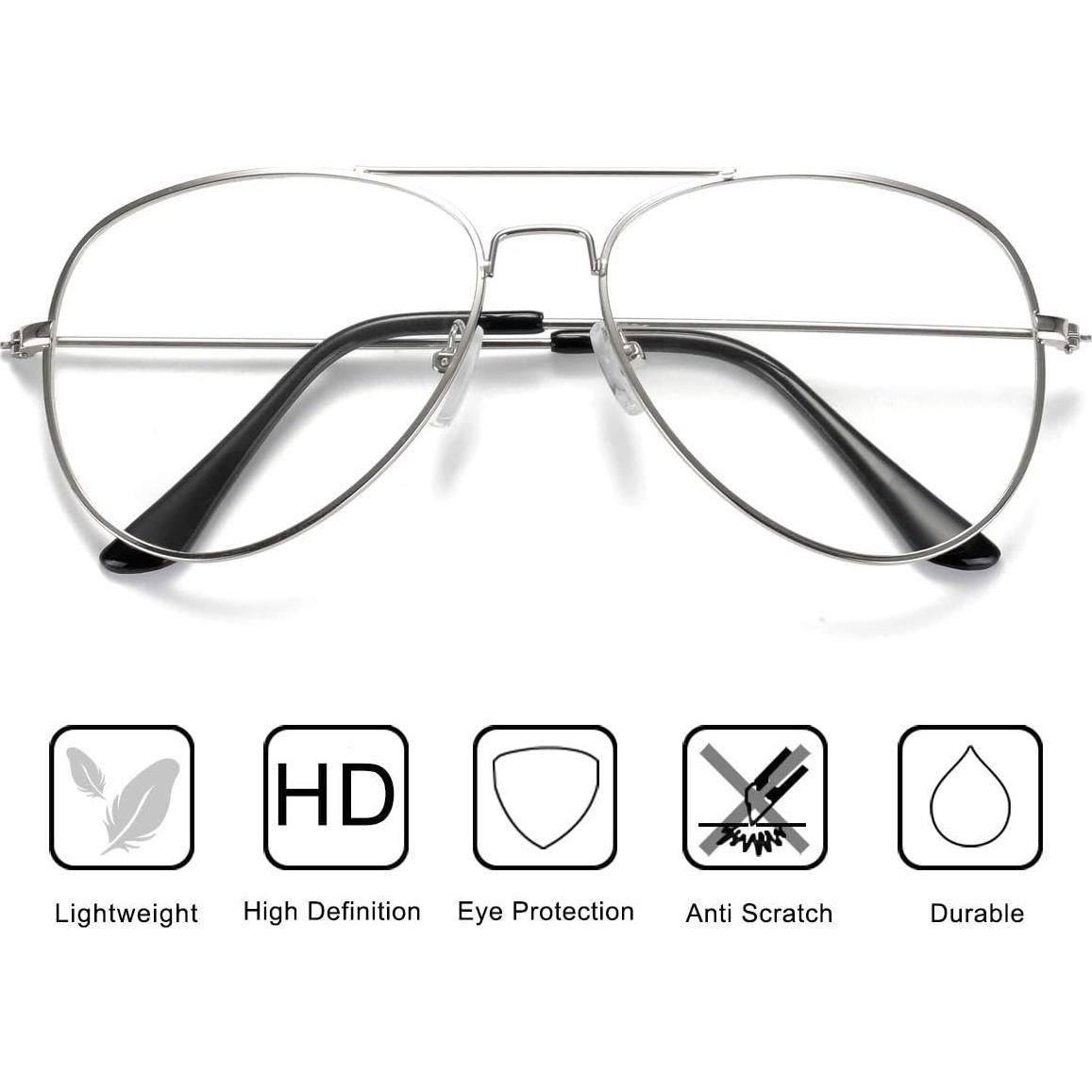 Gafas Aviador AISSWZBER Lente Premium UV400 Plata