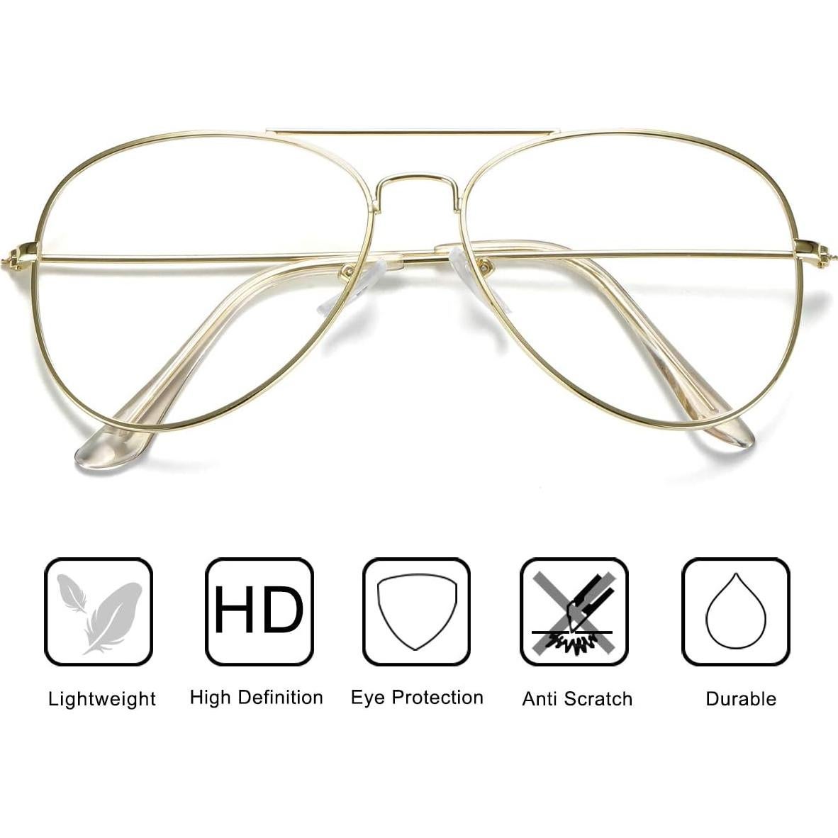 Gafas de Aviador AISSWZBER Lente UV400 Marco Metálico