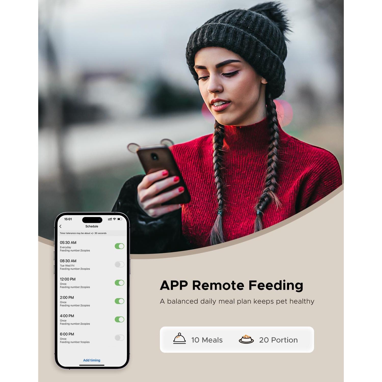 Dispensador Automático de Comida para Gatos Petultra HD