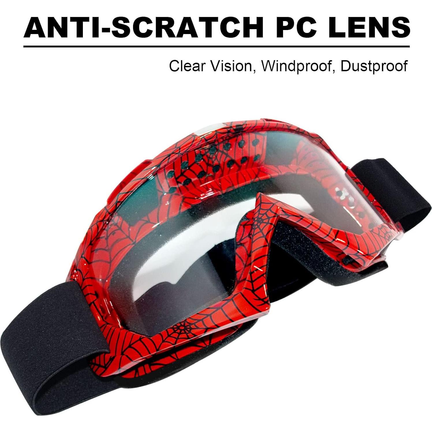 Gafas de Motocross CoPvner Marco Rojo Araña Lente Clara