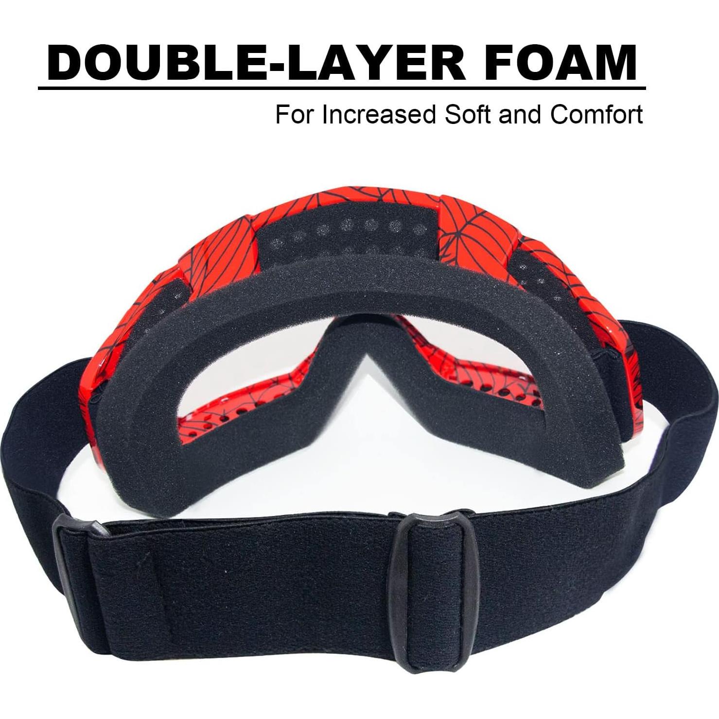 Gafas de Motocross CoPvner Marco Rojo Araña Lente Clara