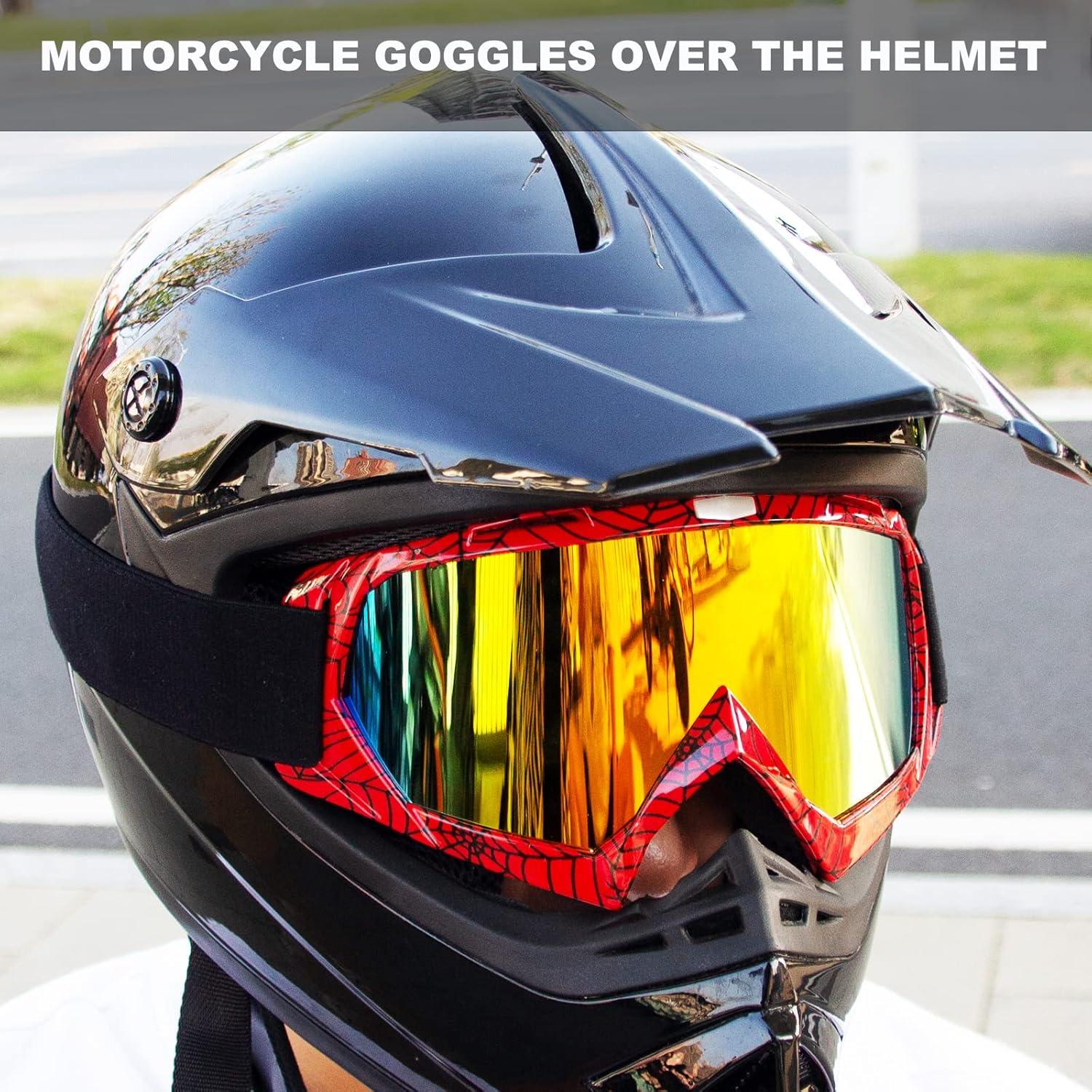 Gafas de Motocross CoPvner Marco Rojo Araña Lente Color