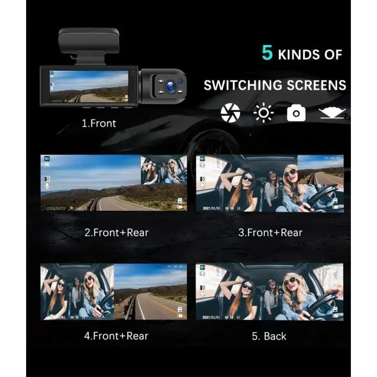 Cámara de tablero dual HD 1080P Shenzhen A9 con SD 32GB