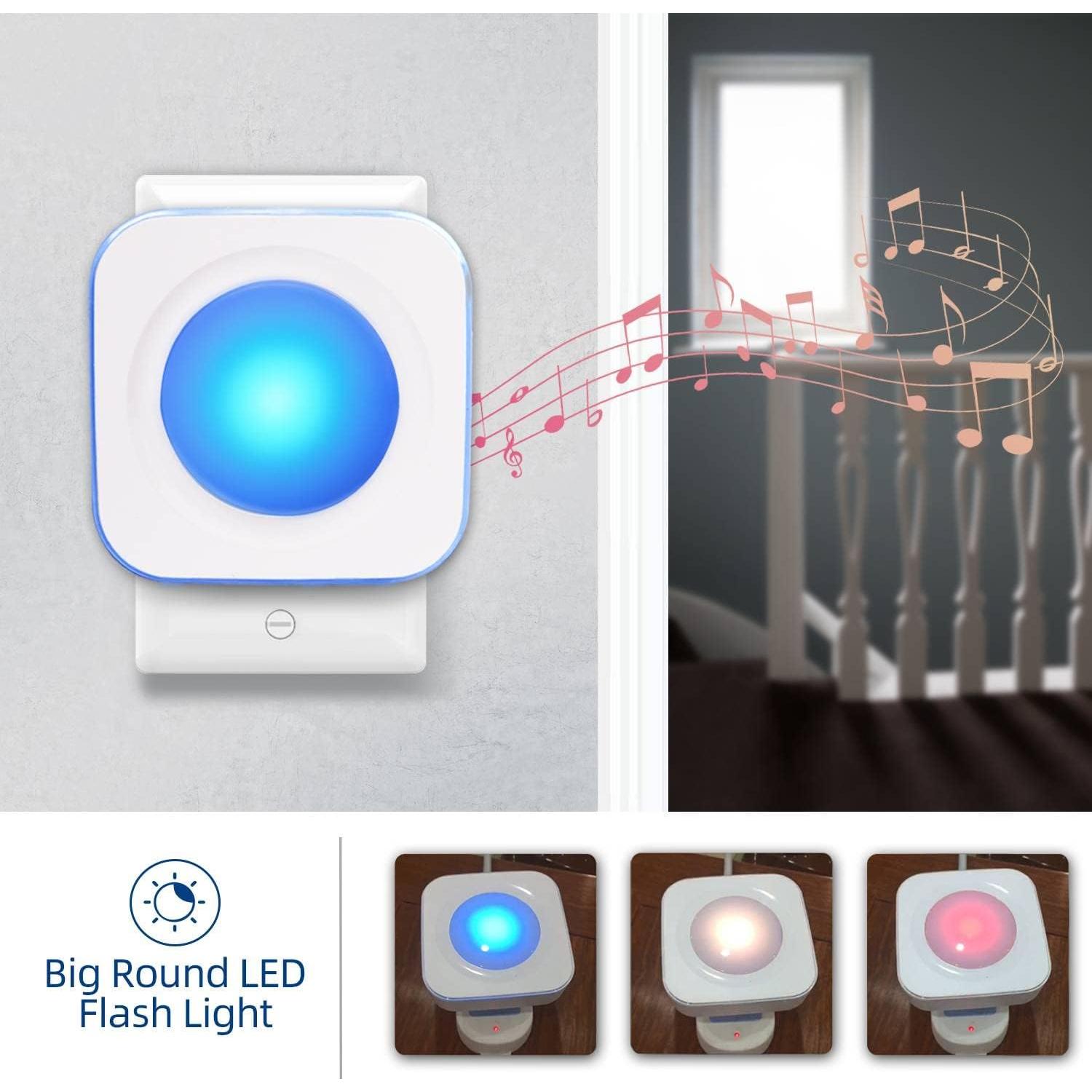 Timbre Inalámbrico Jsieem con 2 Receptores y Luz LED 110dB