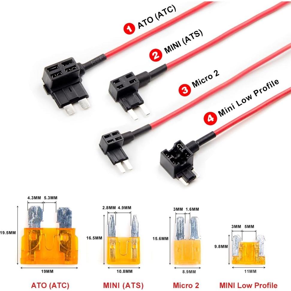 Kit de Cableado VIOFO HK4 con 8 Fusibles y Puerto Type-C