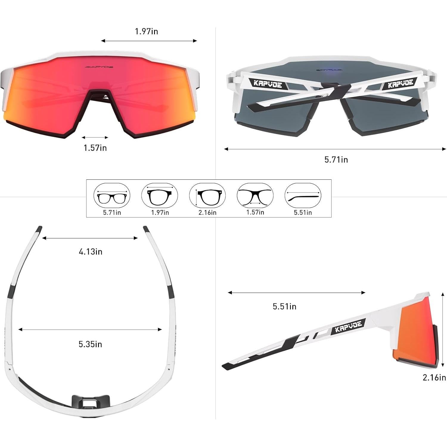 Gafas de Ciclismo KAPVOE TR90 Polarizadas 4 Lentes Intercambiables