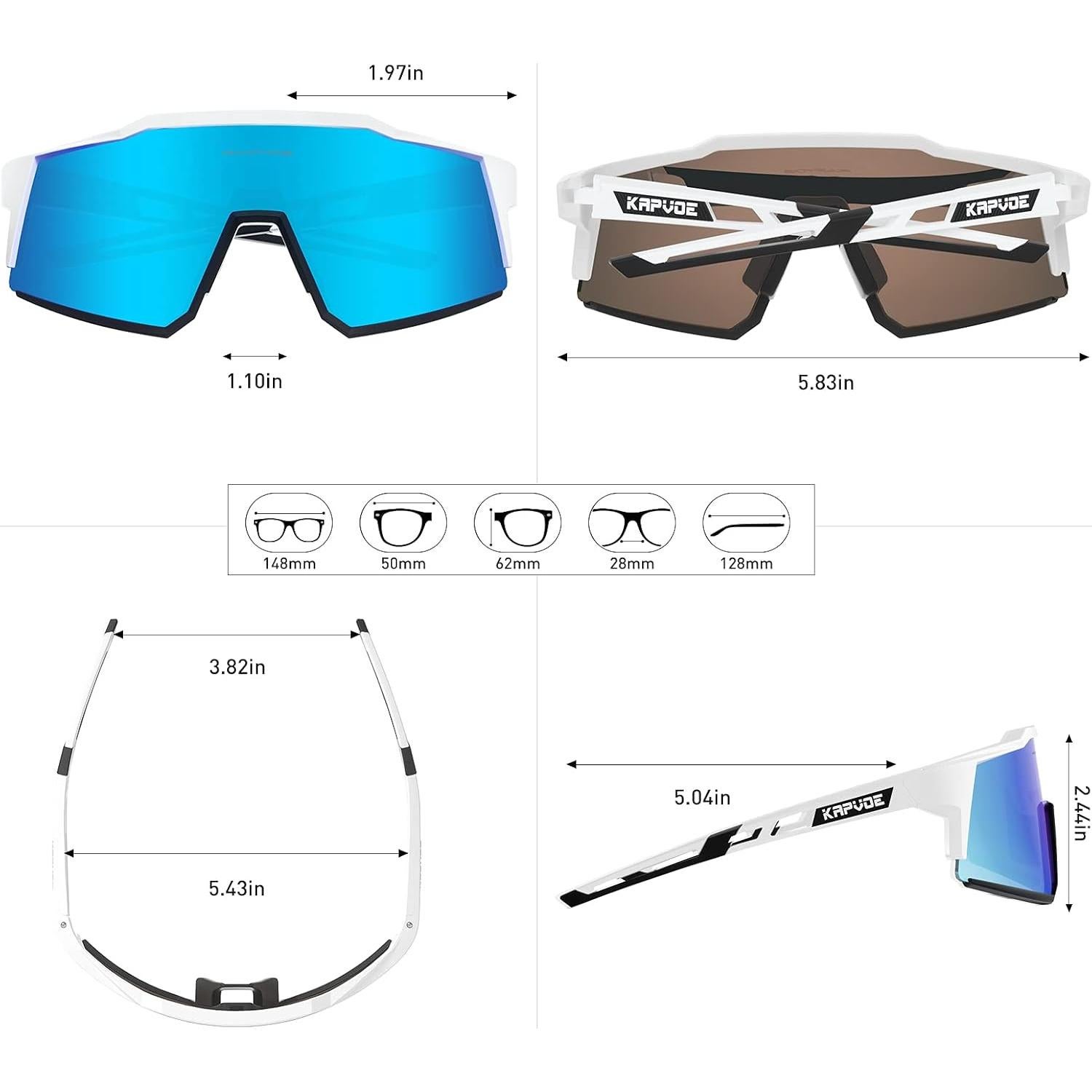 Gafas de Ciclismo KAPVOE TR90 4 Lentes Intercambiables