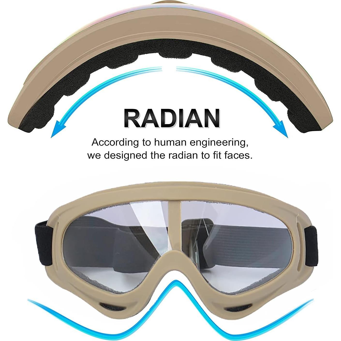 Gafas de Motocicleta LJDJ 2 Paquetes con 2 Máscaras