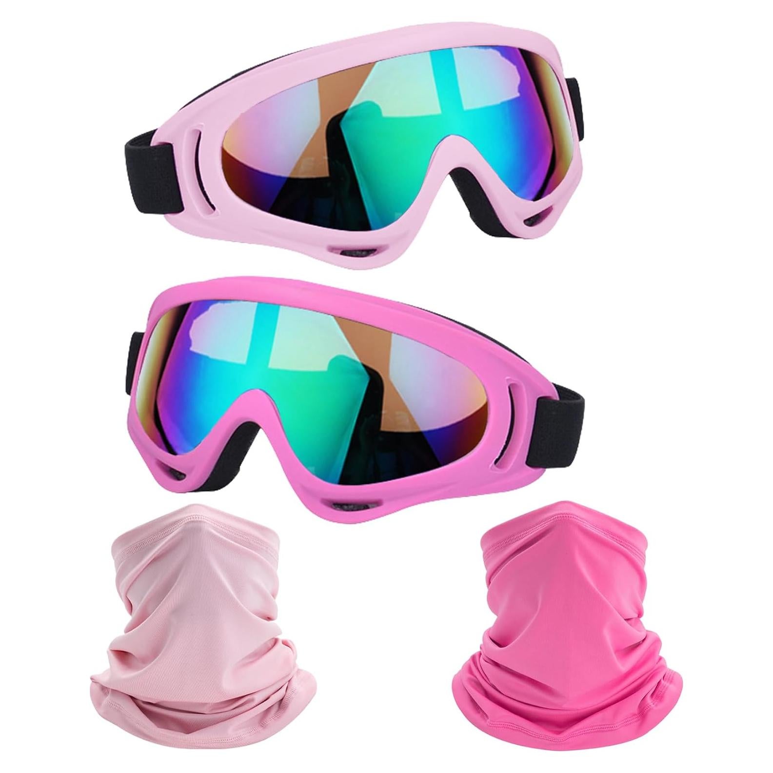 Gafas de Motocicleta LJDJ 2 Paquetes con 2 Máscaras