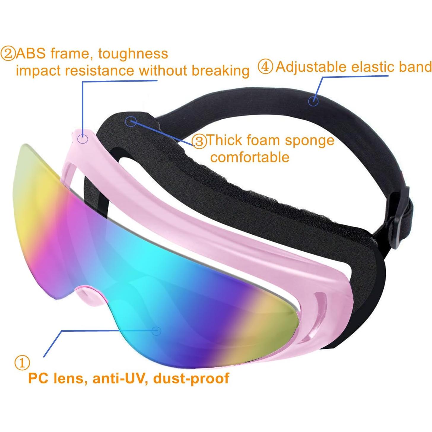 Gafas de Motocicleta LJDJ 2 Paquetes con 2 Máscaras