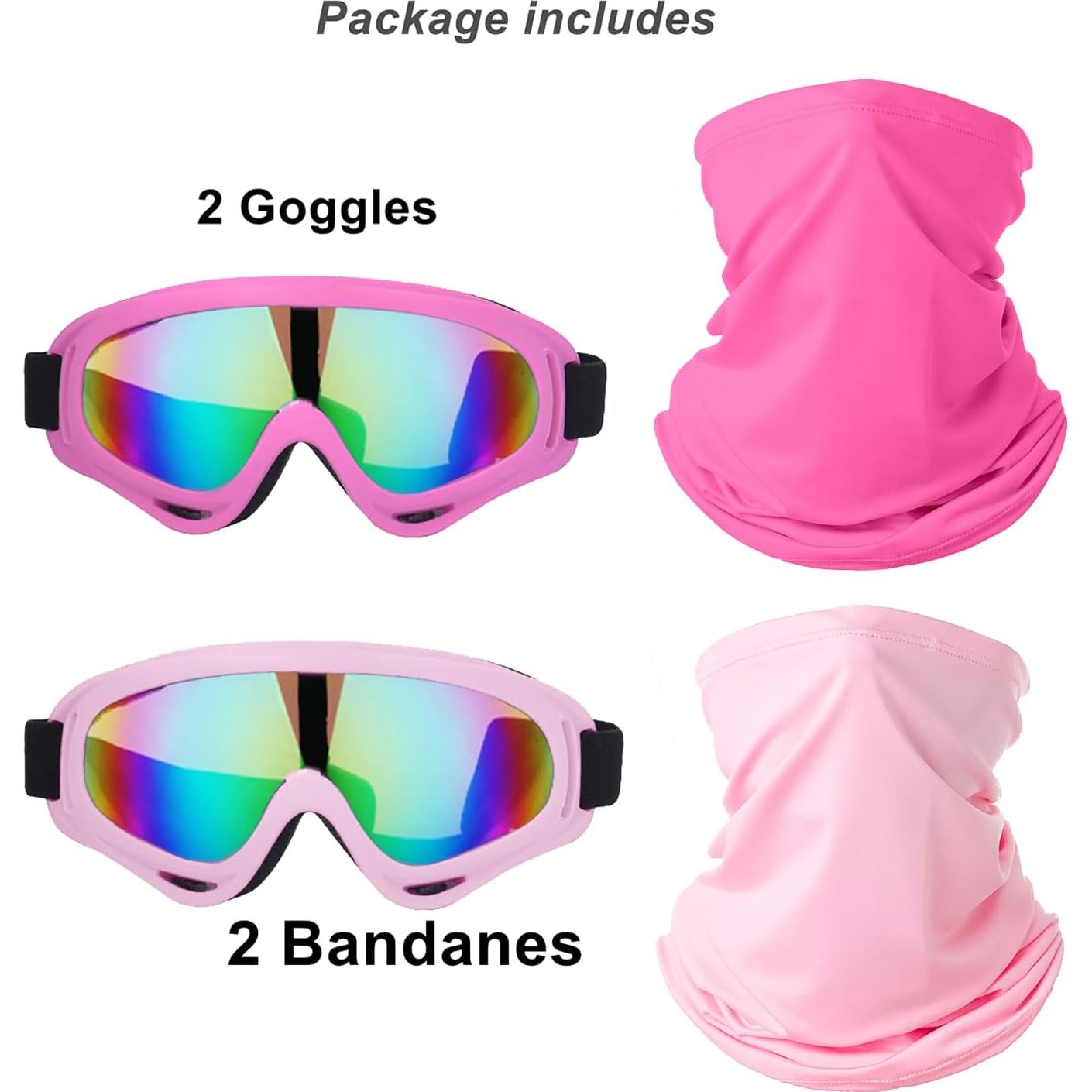 Gafas de Motocicleta LJDJ 2 Paquetes con 2 Máscaras