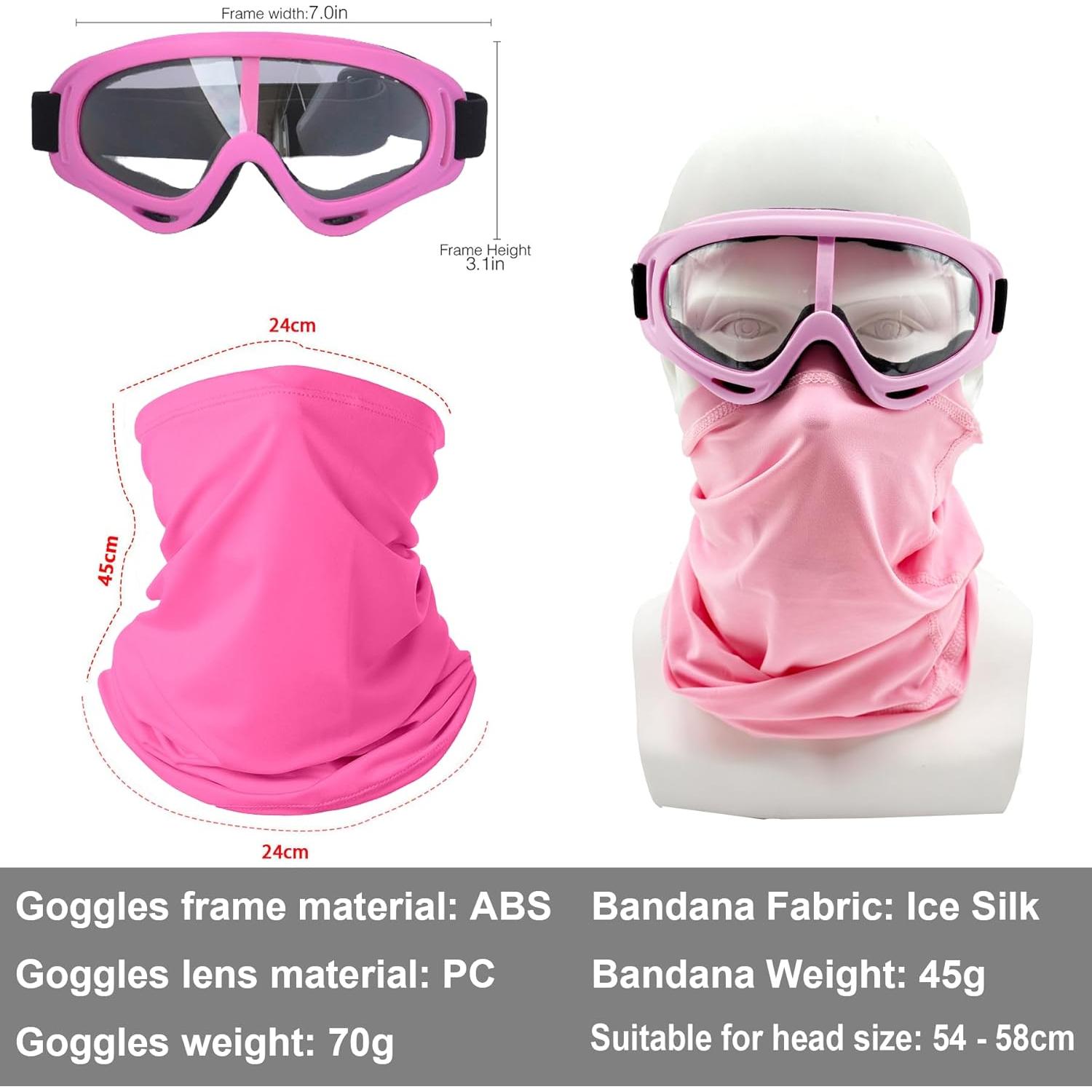 Gafas de Motocicleta LJDJ 2 Paquetes con 2 Máscaras