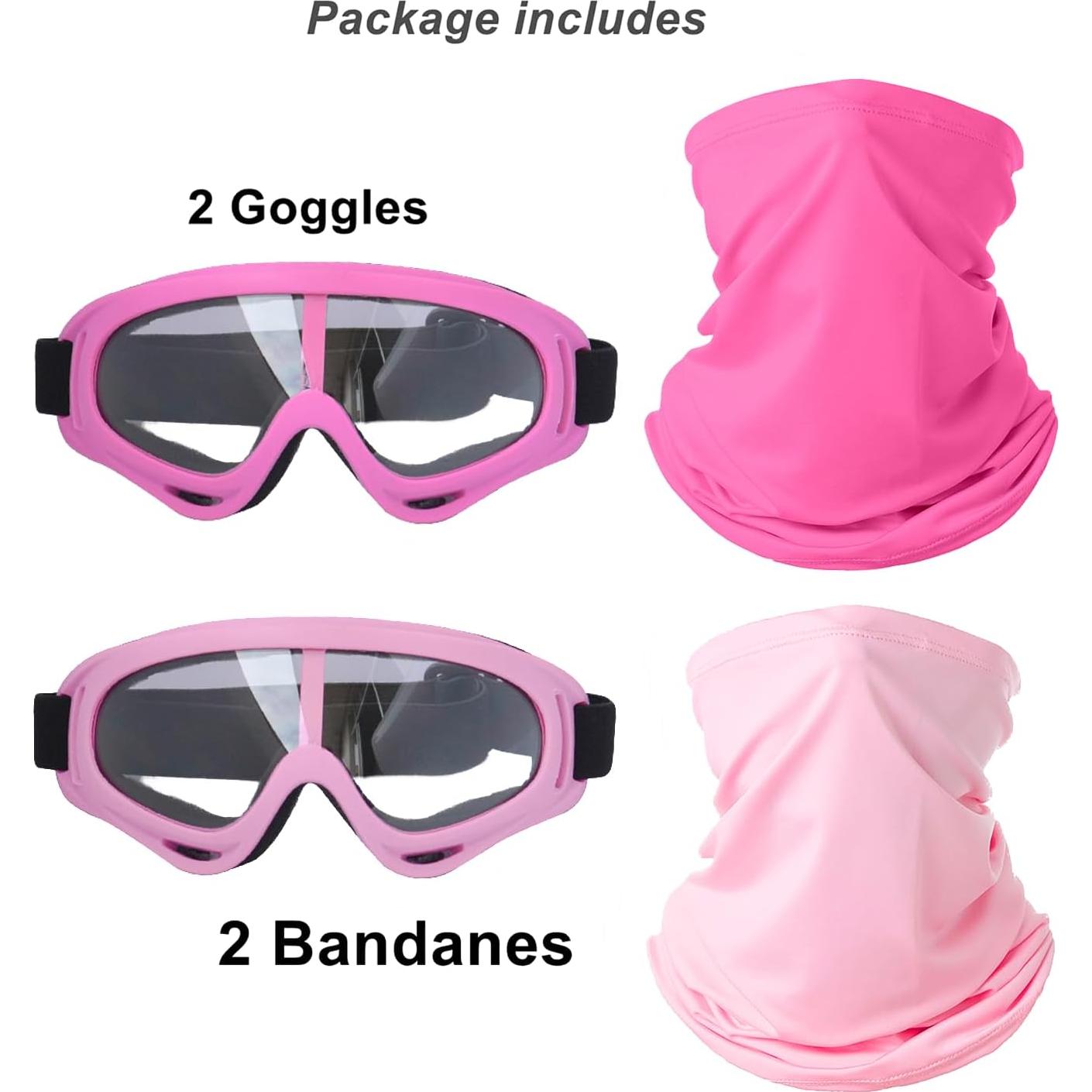 Gafas de Motocicleta LJDJ 2 Paquetes con 2 Máscaras