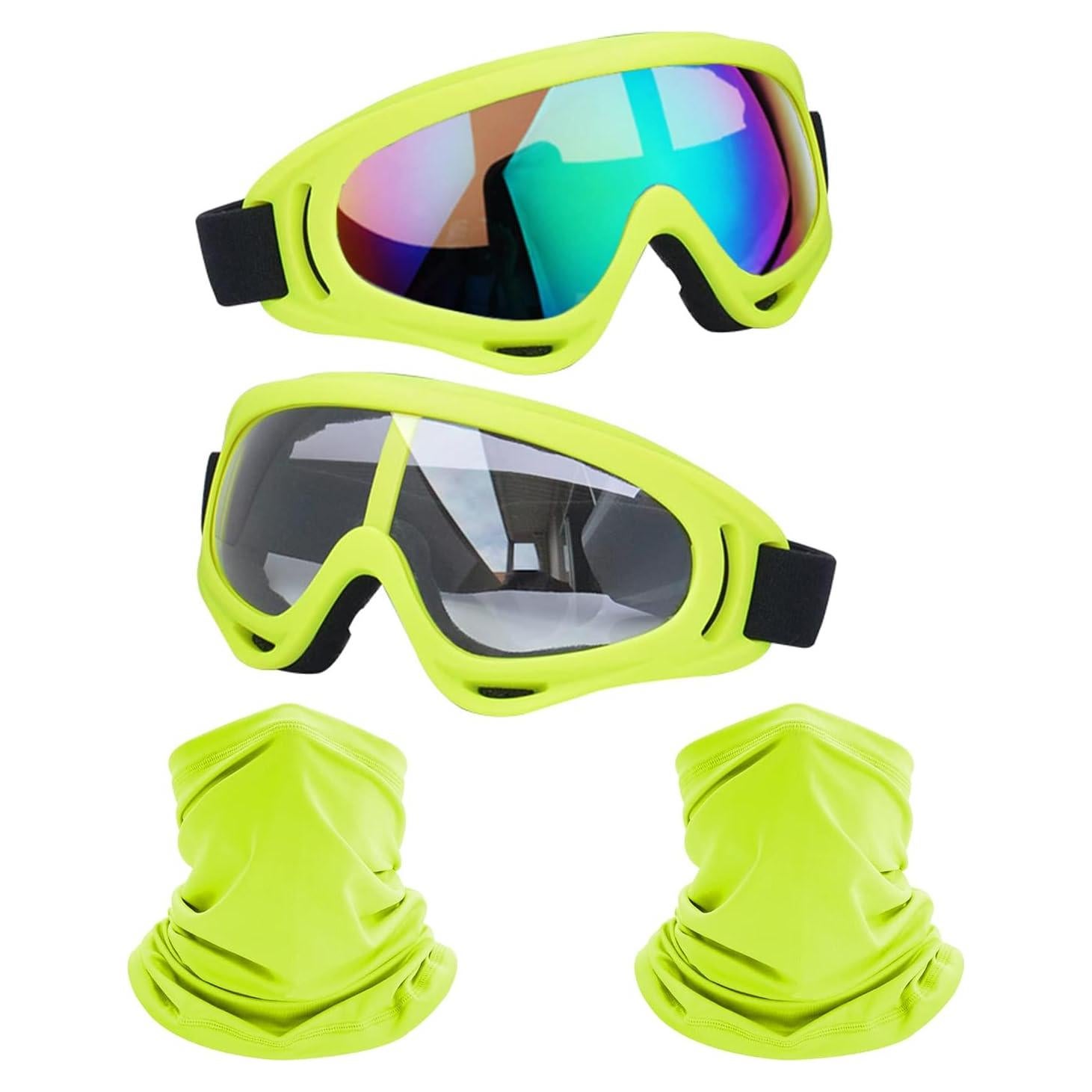 Gafas de Motocicleta LJDJ 2 Paquetes con 2 Máscaras