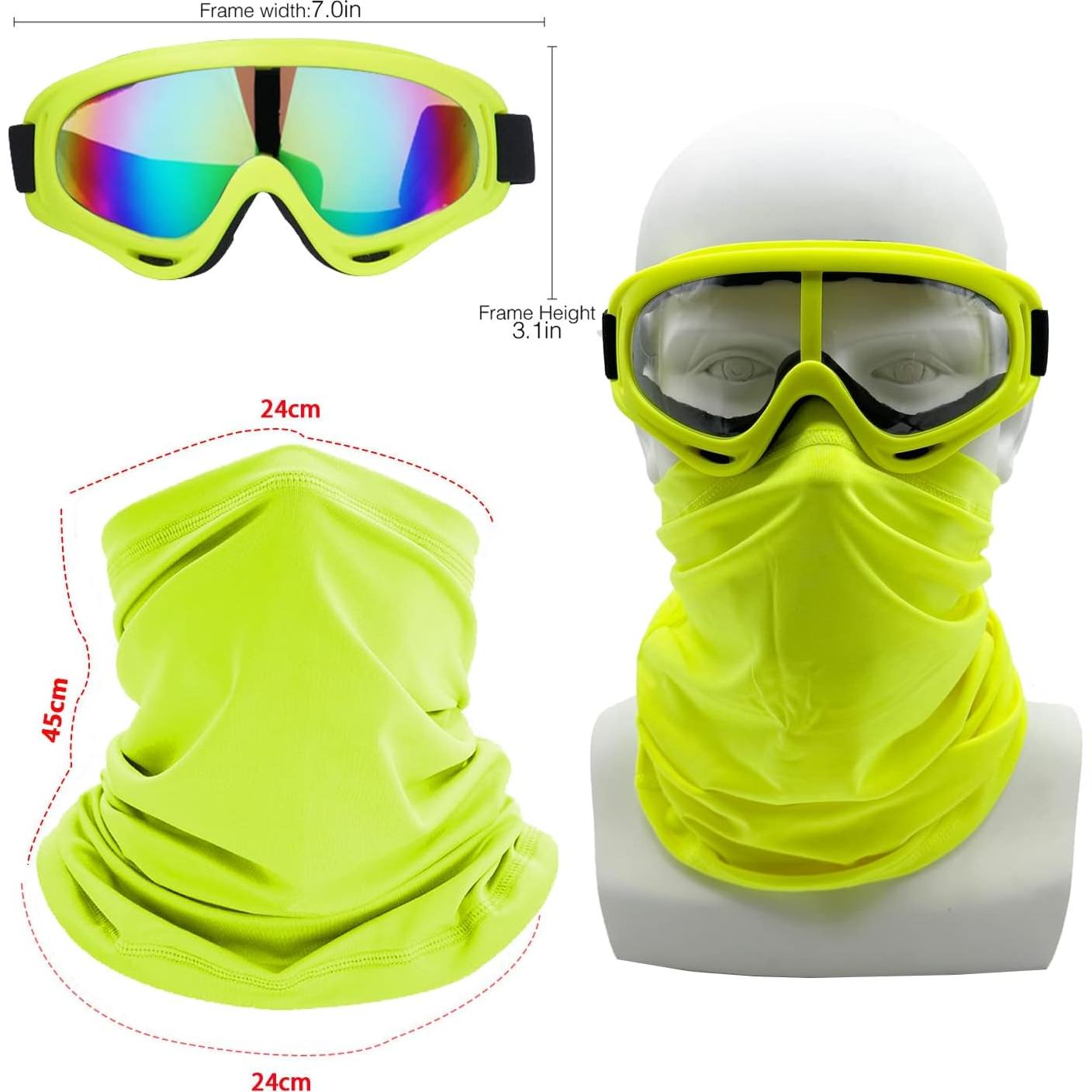 Gafas de Motocicleta LJDJ 2 Paquetes con 2 Máscaras