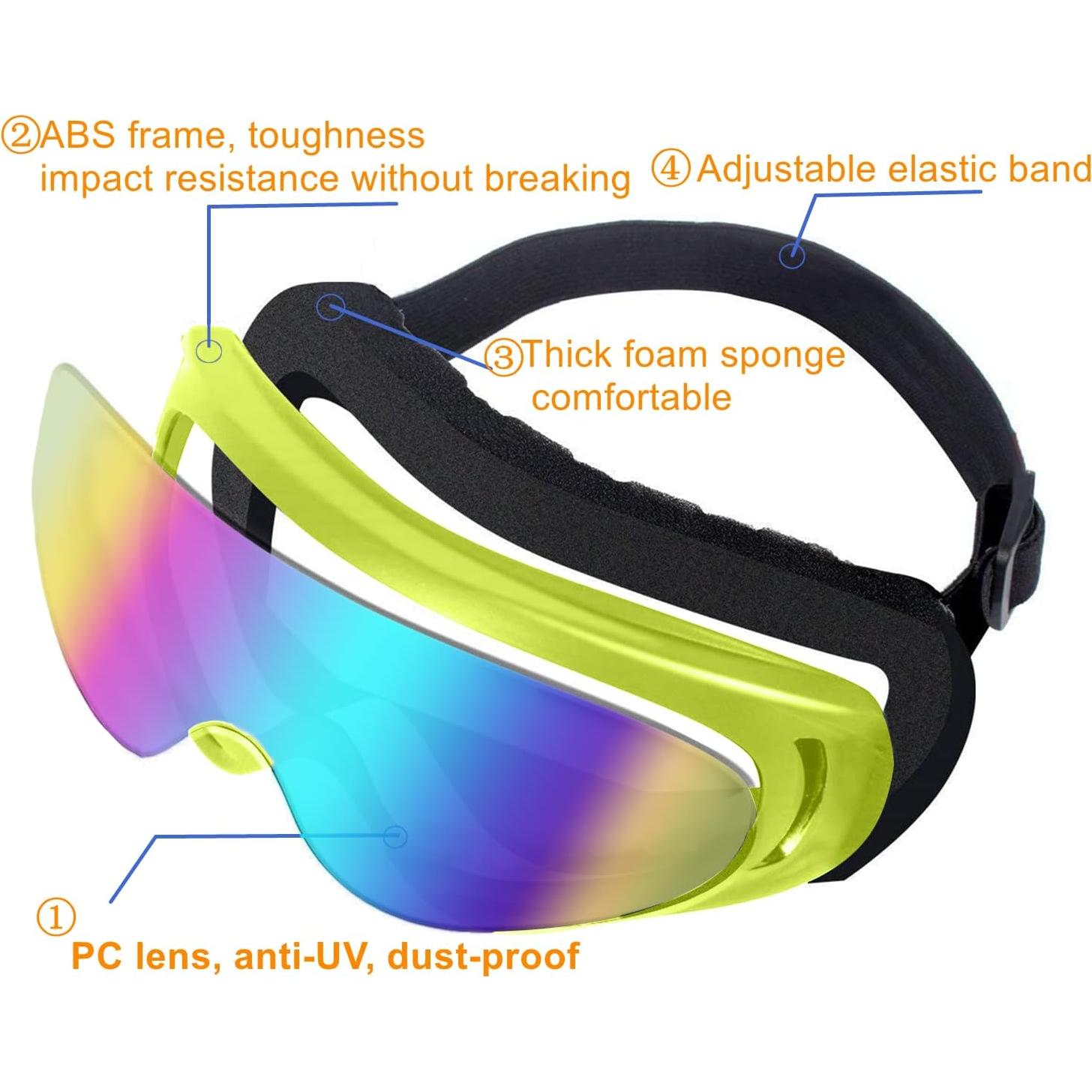 Gafas de Motocicleta LJDJ 2 Paquetes con 2 Máscaras