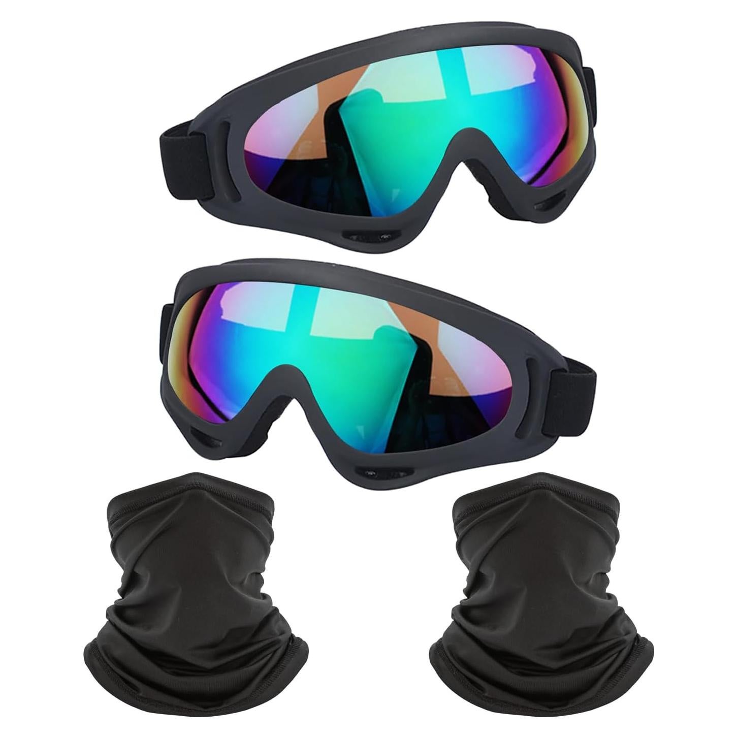 Gafas de Motocicleta LJDJ 2 Paquetes con 2 Máscaras