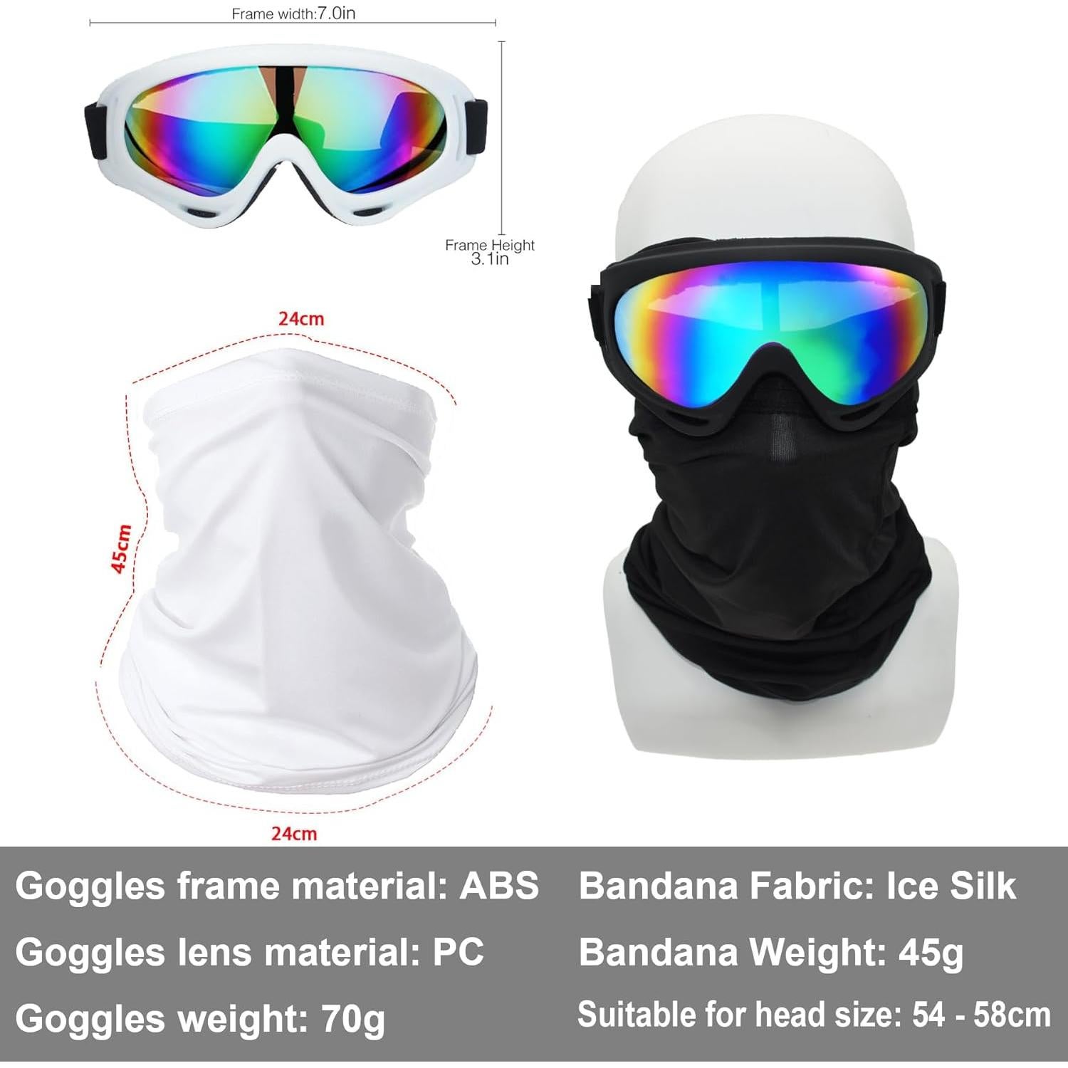 Gafas de Motocicleta LJDJ 2 Paquetes + 2 Máscaras