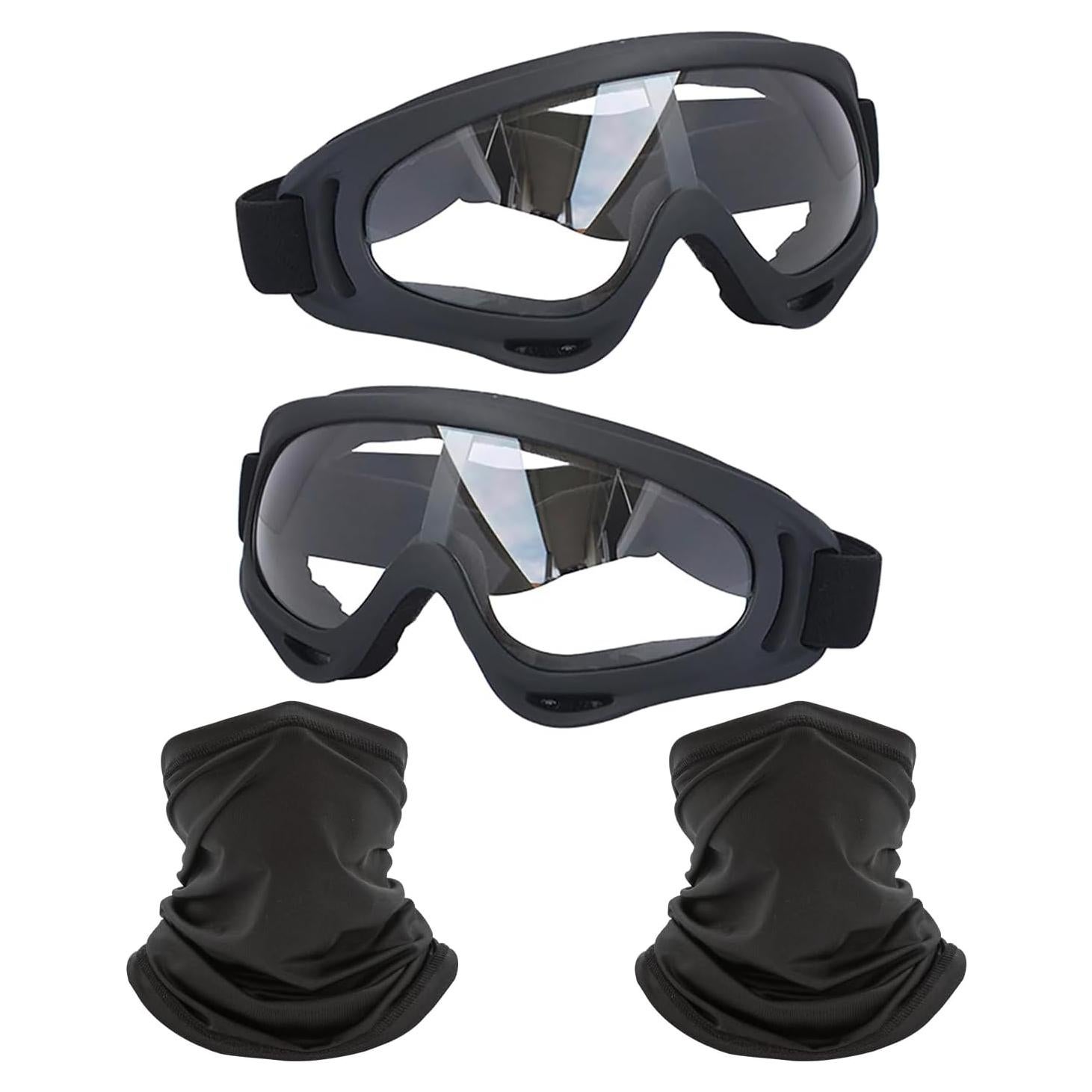 Gafas de Motocicleta LJDJ 2 Paquetes + 2 Máscaras