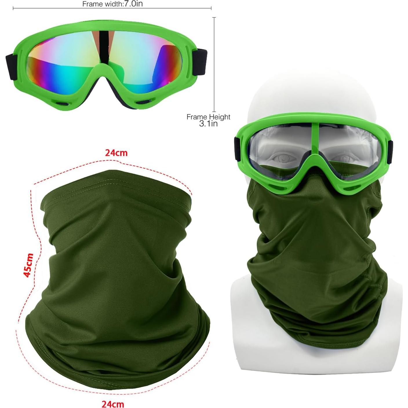 Gafas de Motocicleta LJDJ 2 Paquetes + 2 Máscaras