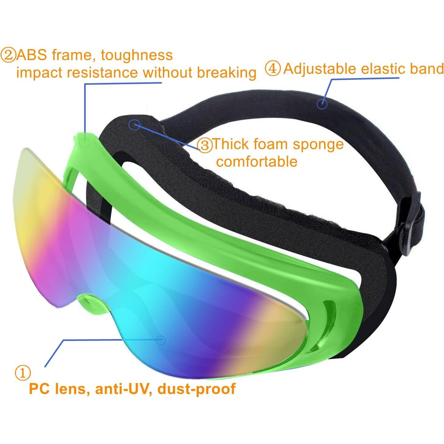 Gafas de Motocicleta LJDJ 2 Paquetes + 2 Máscaras