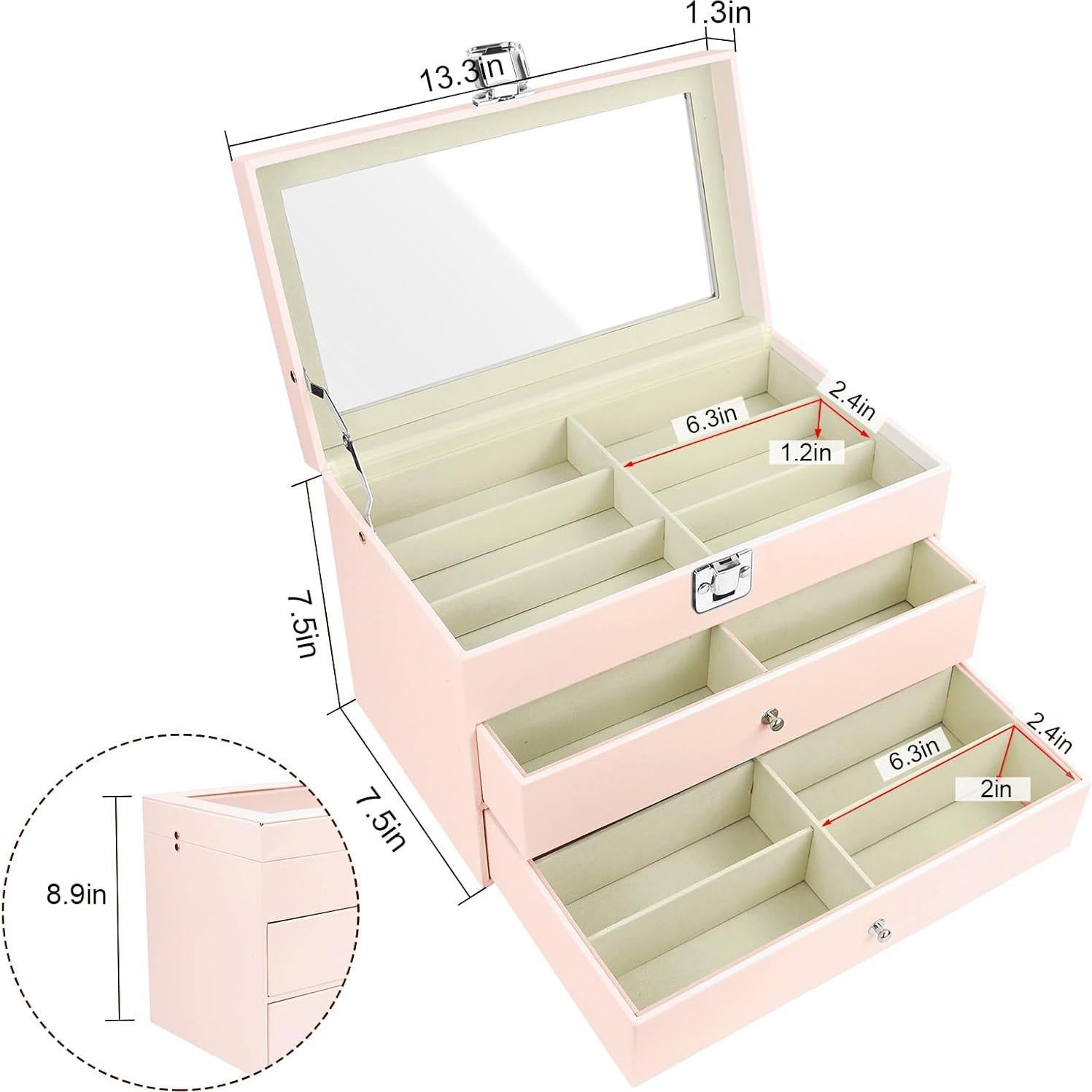 Estuche Organizador de Gafas de Sol 18 Compartimentos Cuero