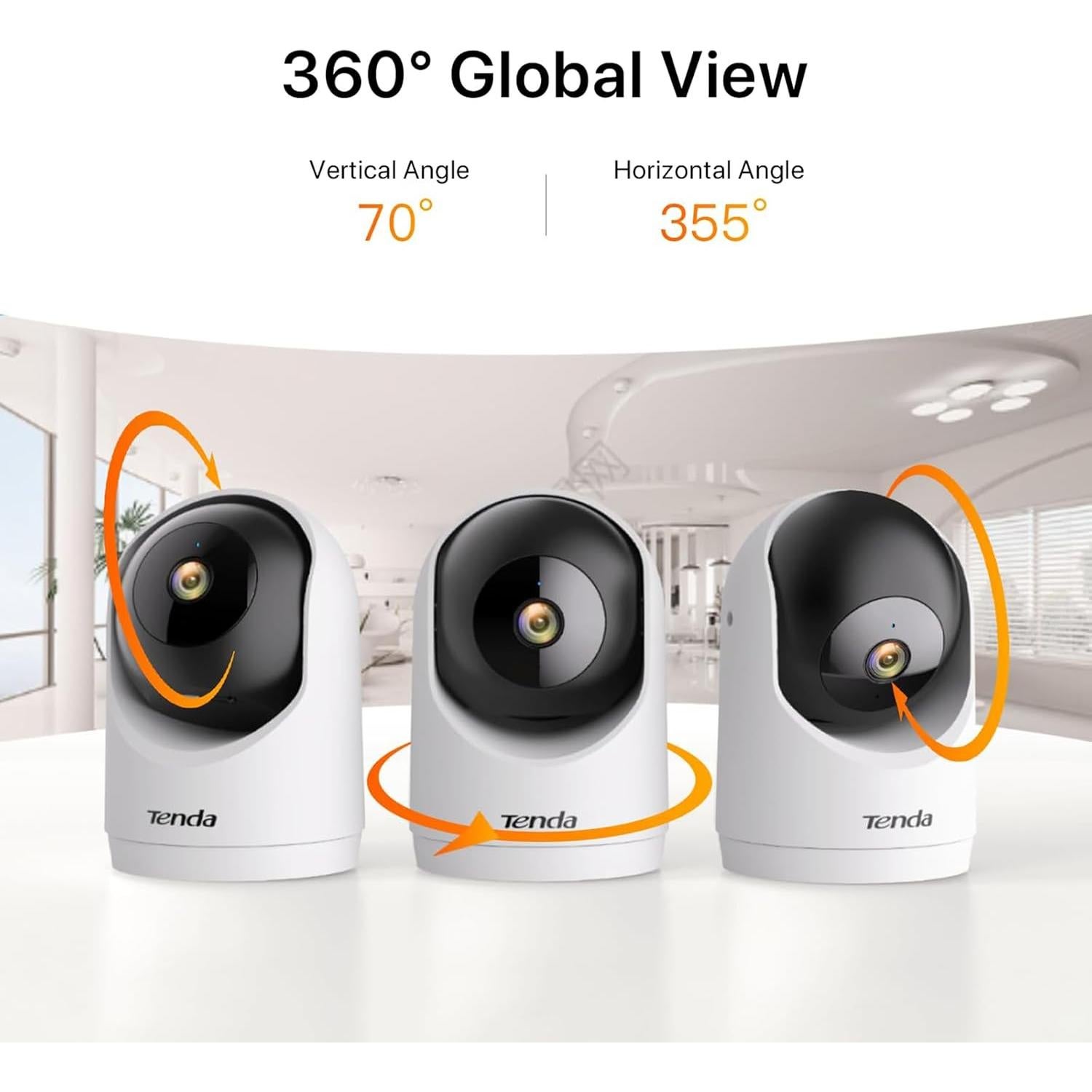 Cámara de Seguridad Tenda CP3 2K WiFi 6 360° Audio Bidireccional