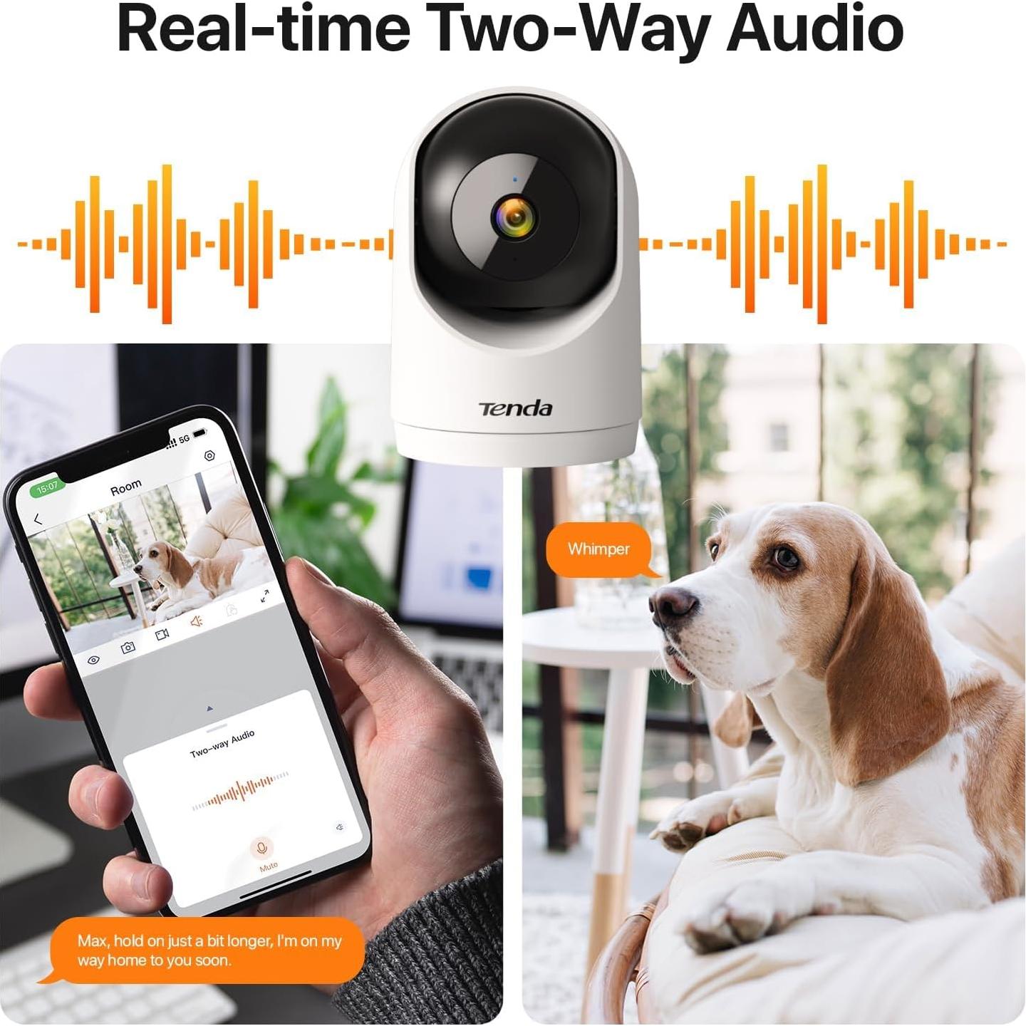 Cámara de Seguridad Tenda CP3 2K WiFi 6 360° Audio Bidireccional