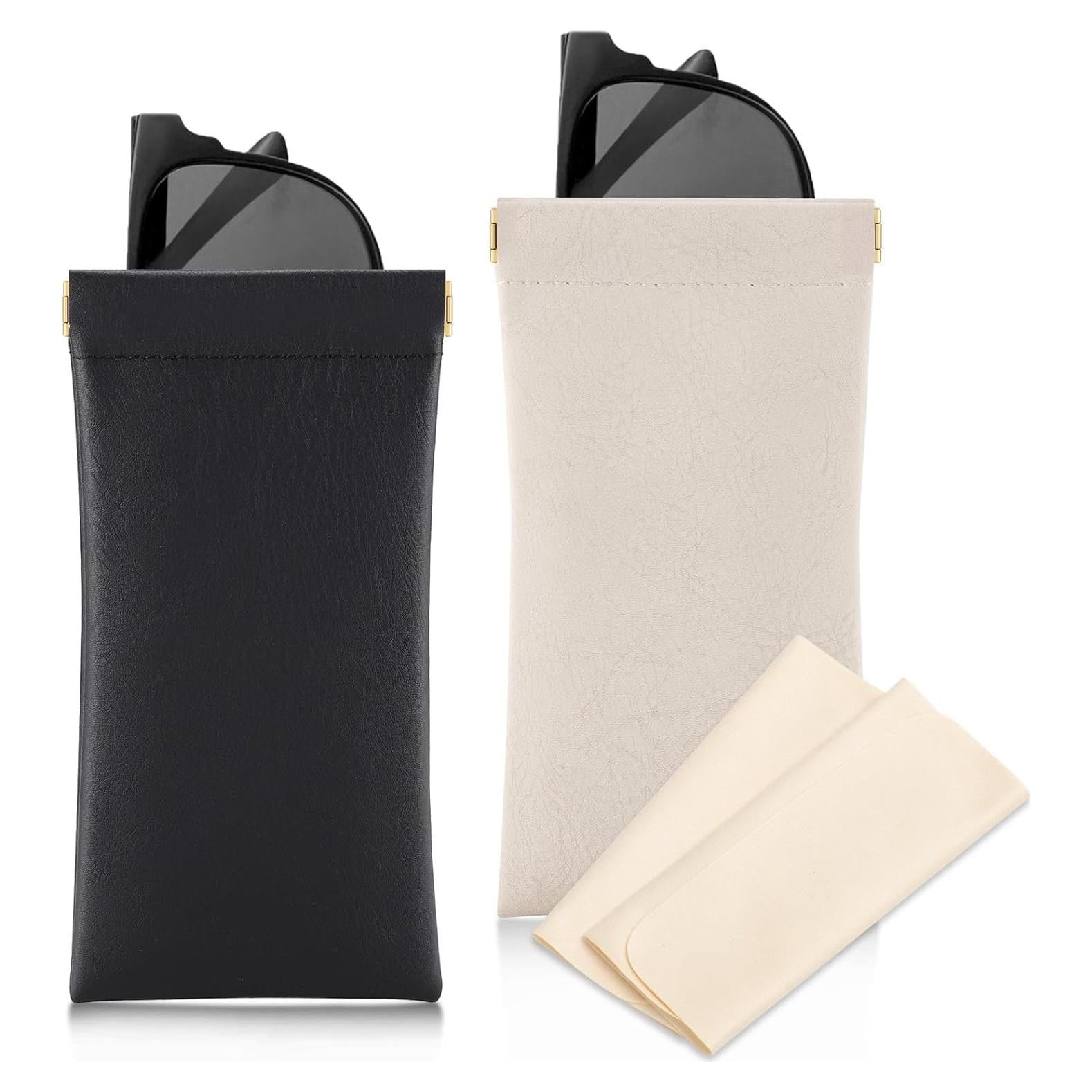 Estuche para Gafas Sightor 2 Pcs Cuero Suave Impermeable