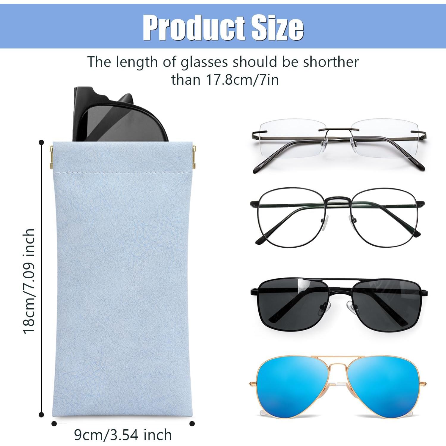 Estuche para Gafas Sightor 2 Pcs Cuero Impermeable Rosa Azul