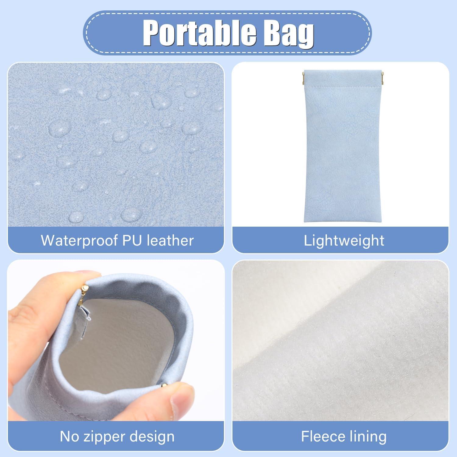 Estuche para Gafas Sightor 2 Pcs Cuero Impermeable Rosa Azul