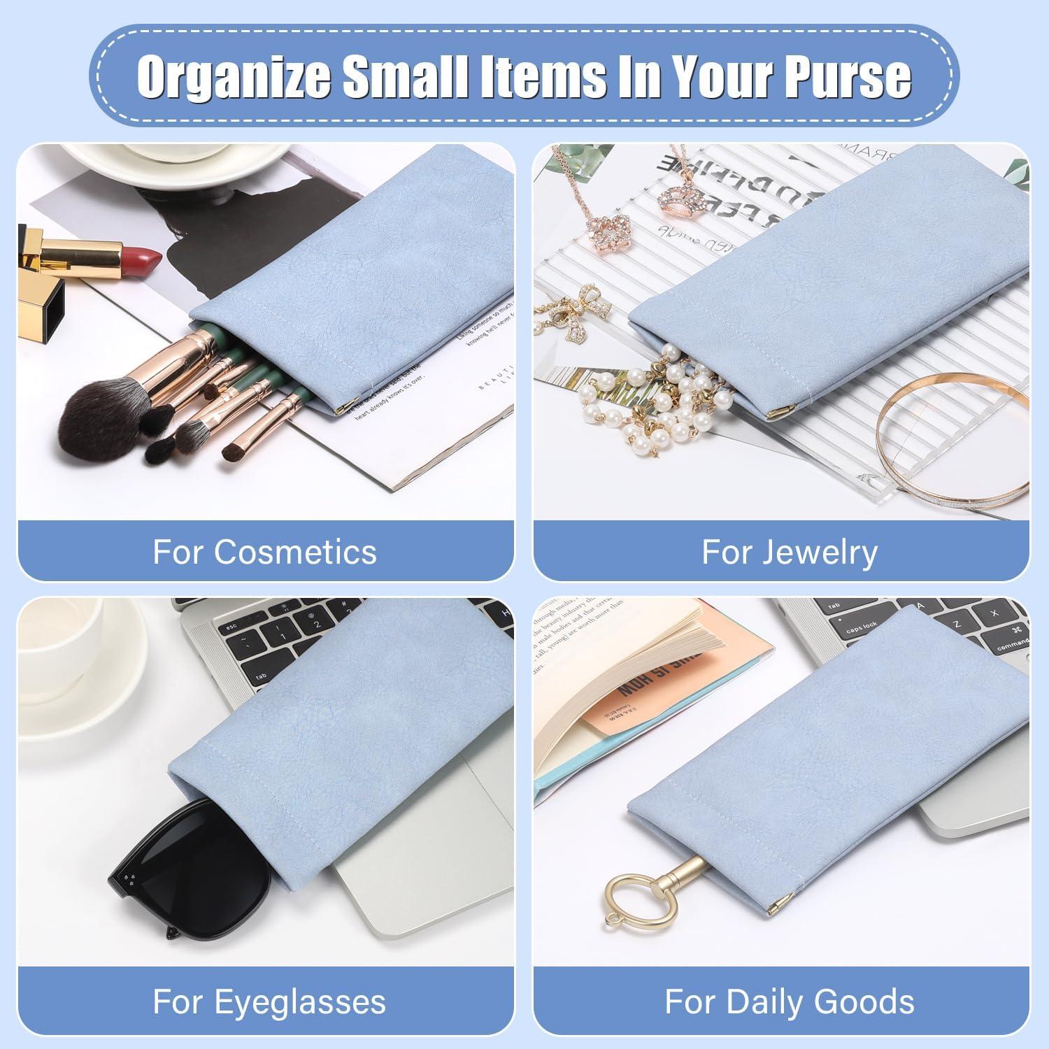 Estuche para Gafas Sightor 2 Pcs Cuero Impermeable Rosa Azul