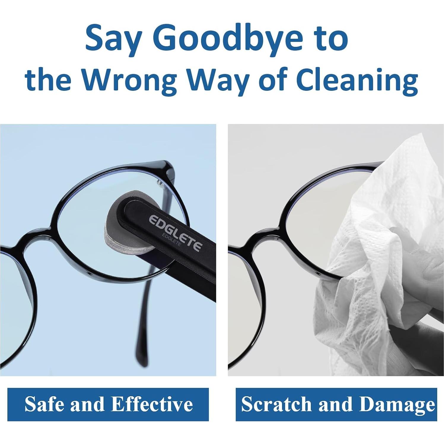 Kit de limpieza de gafas Edglete con spray y paño microfibra