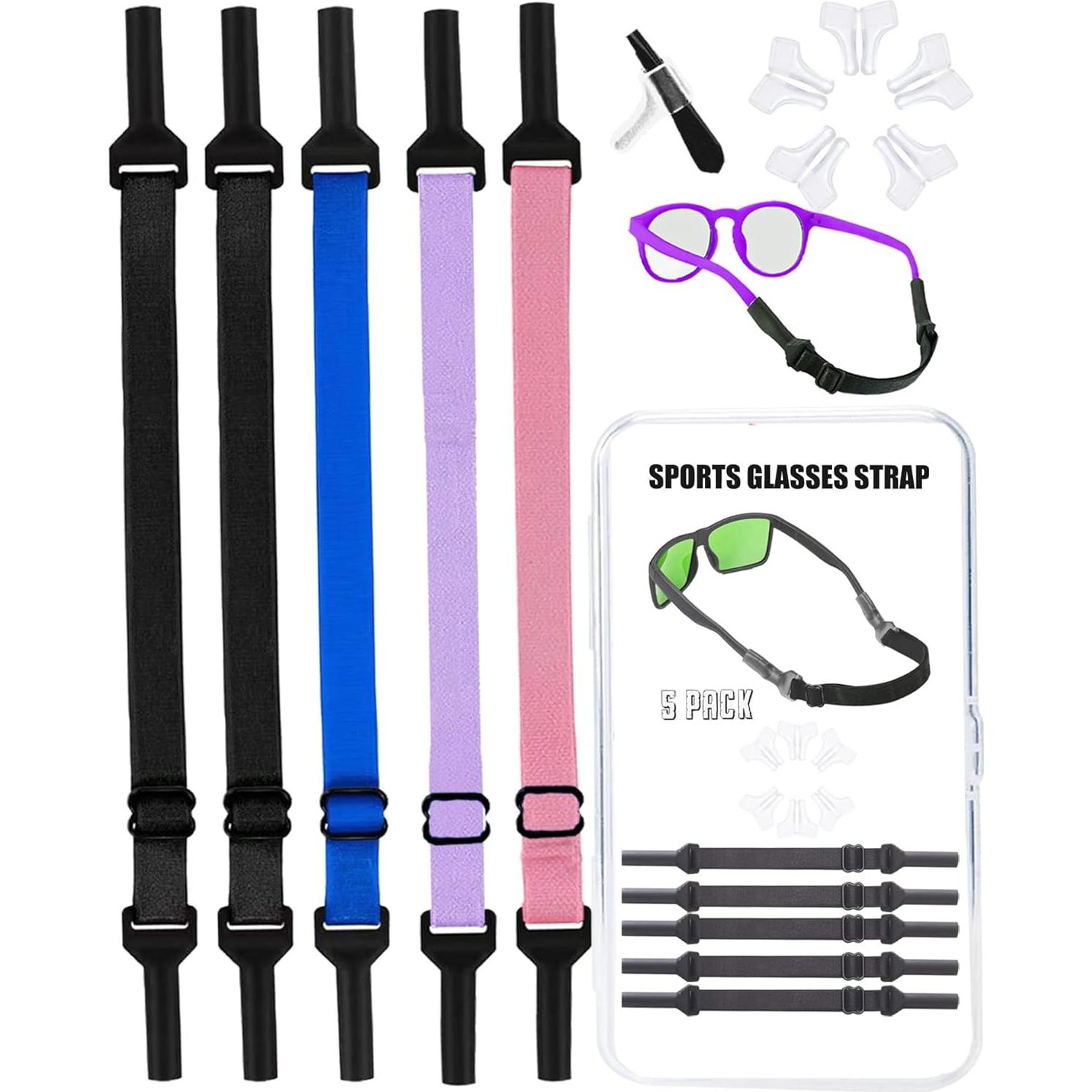 Correa para Gafas Niños HORNYPOOT Ajustable 16-25 cm 5 Piezas