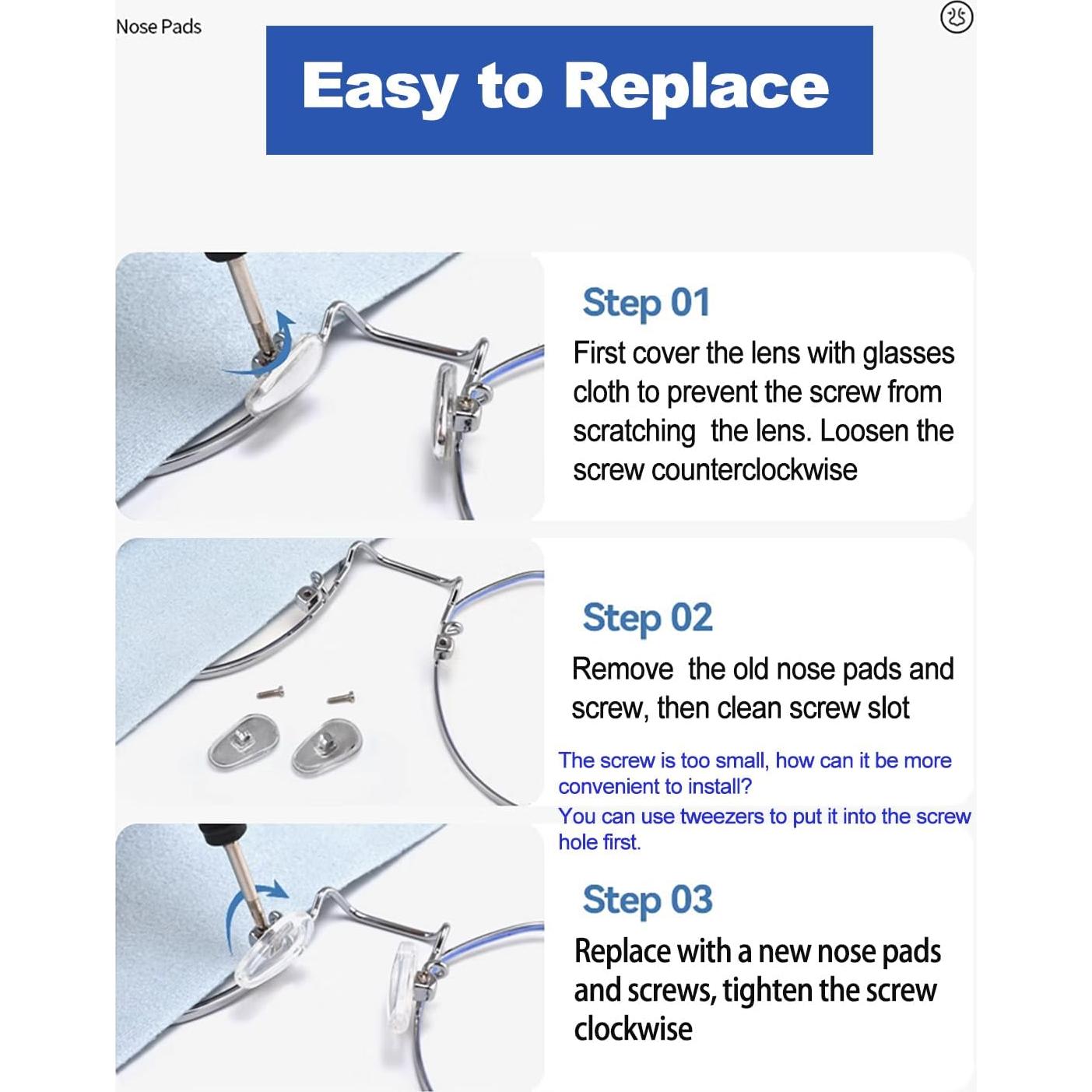 Almohadillas de nariz para gafas Omnful 10 pares silicona