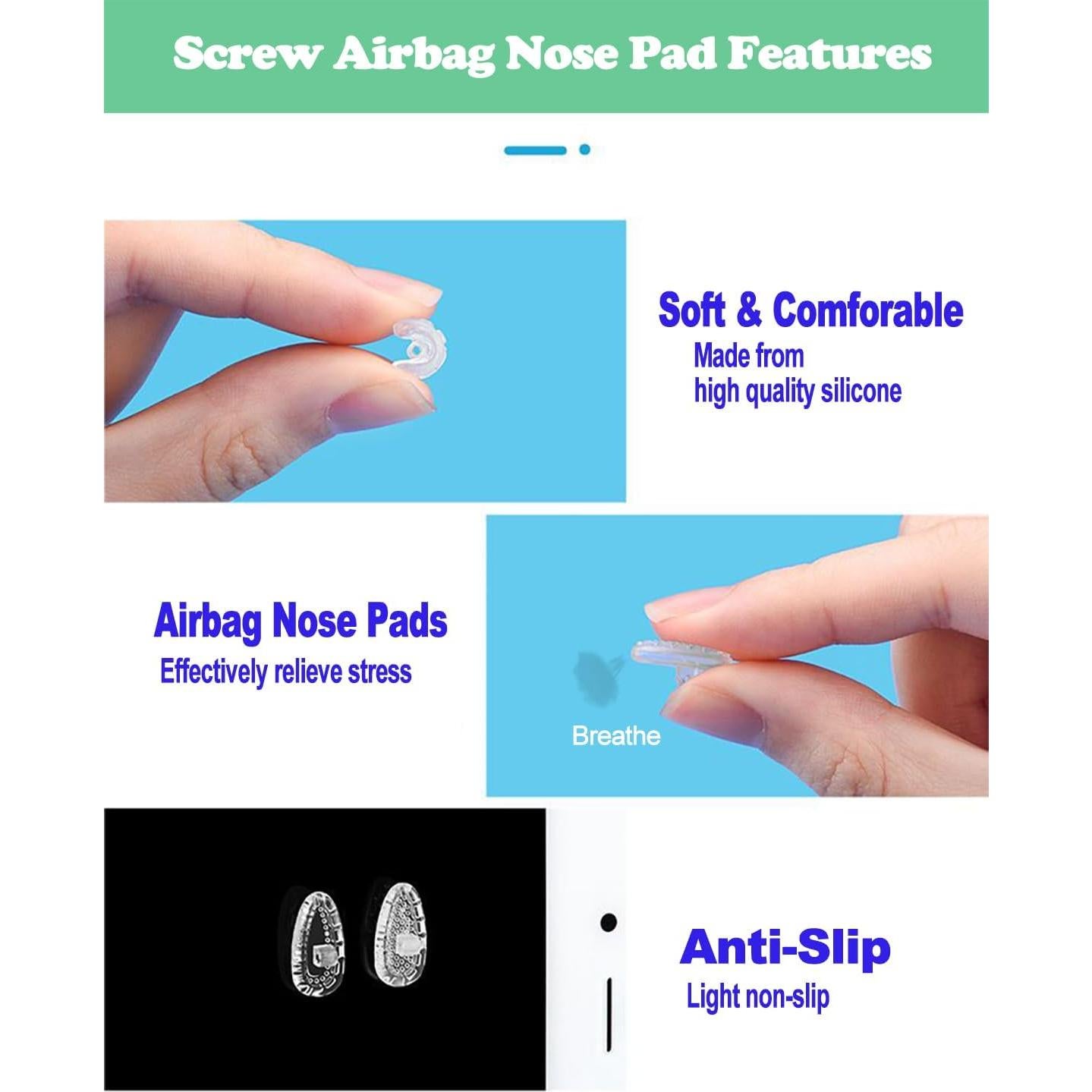 Almohadillas de nariz Omnful 5 pares silicona antideslizante