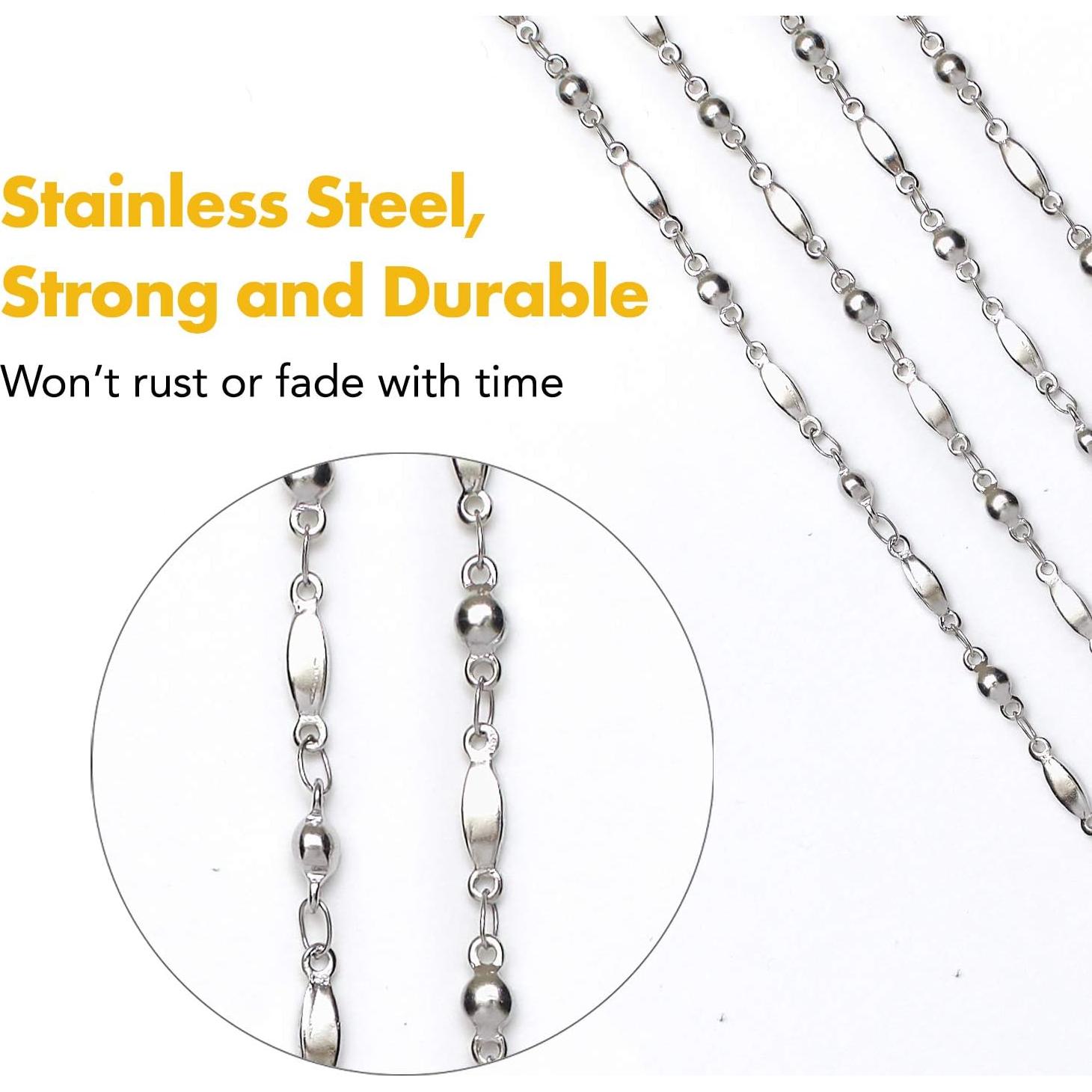 Cadena de Perlas Hidden Hollow para Gafas 71 cm Acero Inoxidable