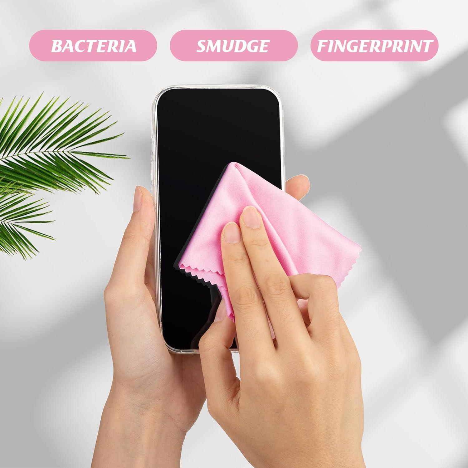 300 Paños de Microfibra Rosa para Limpieza de Gafas