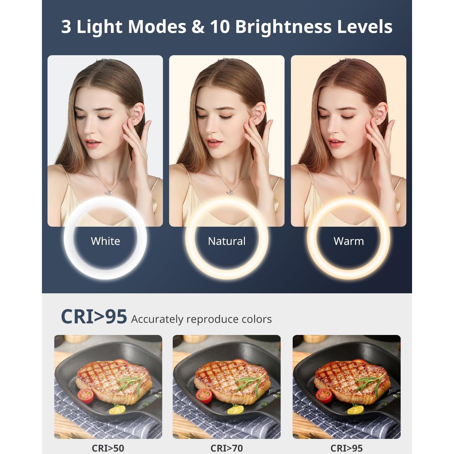 UBeesize Luz de Anillo 30 cm con Trípode 157 cm Plegable